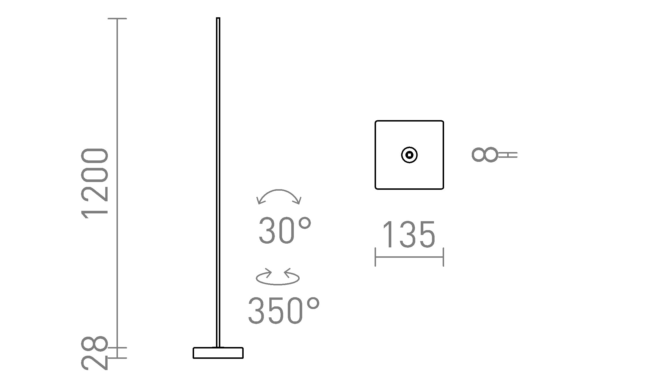 ANEMONA 120 podłogowa lampa - Product sketch