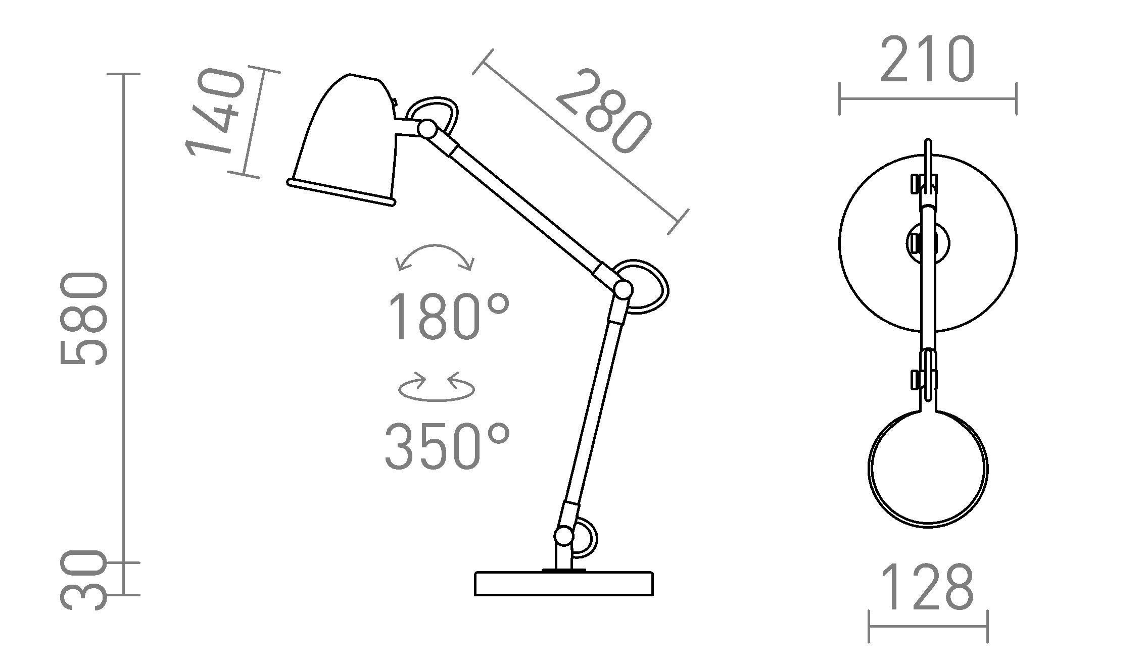 DANNY stolna lampa - Product sketch