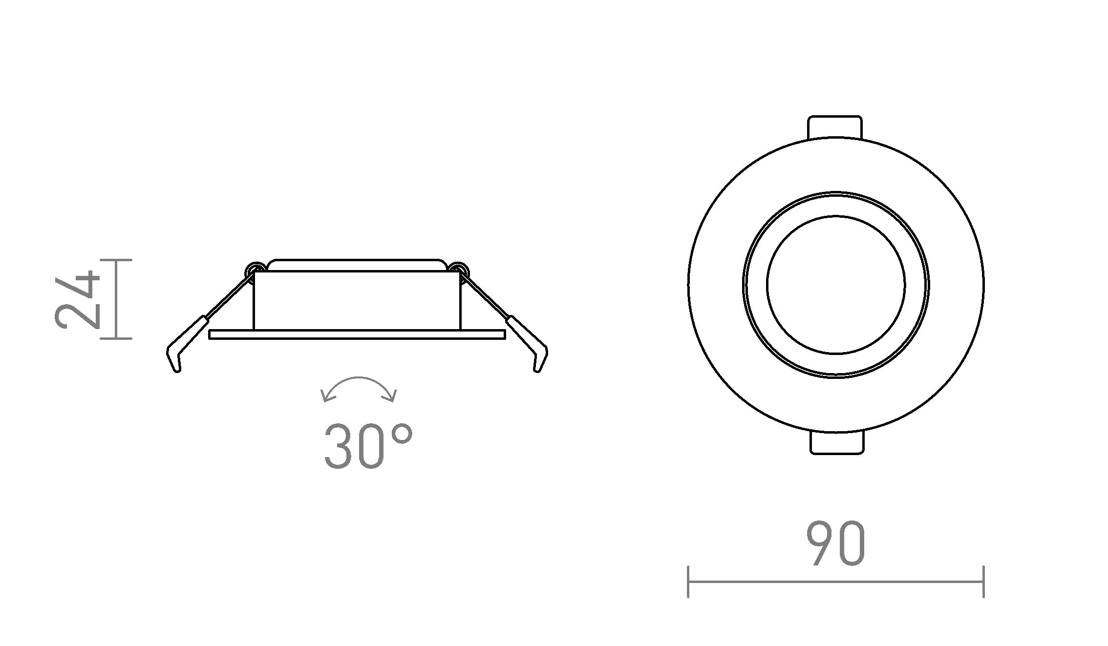 NEFRIT DIMM wpuszczana lampa - Product sketch