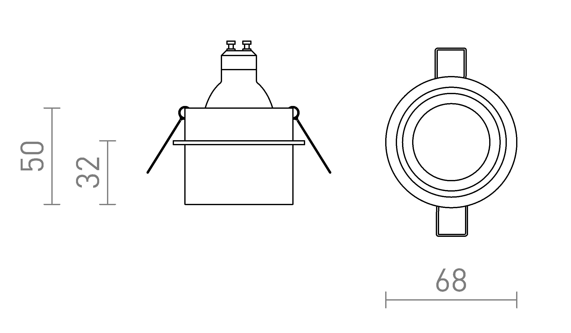 ORTA вградена лампа - Product sketch