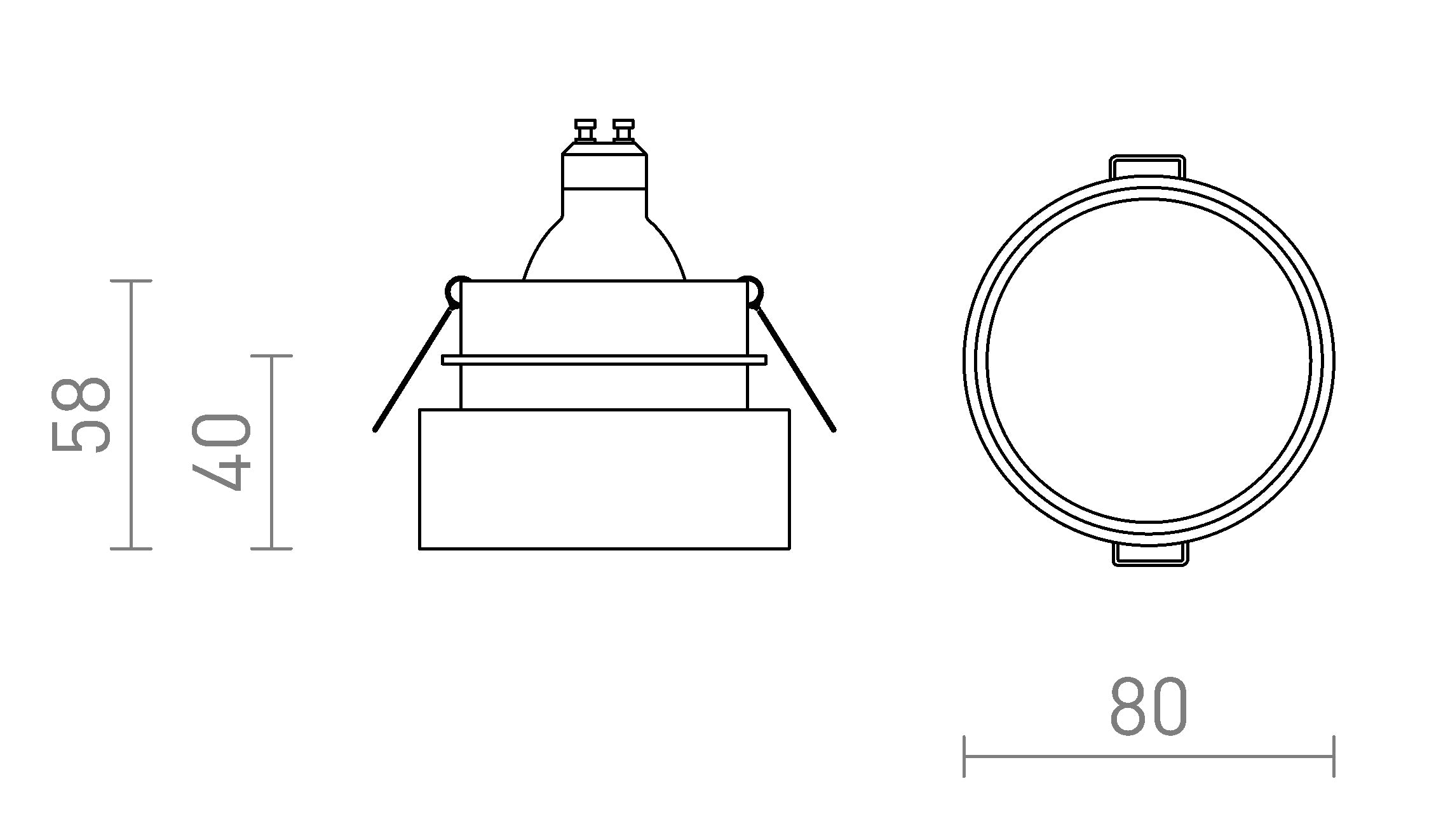 TORD wpuszczana lampa - Product sketch