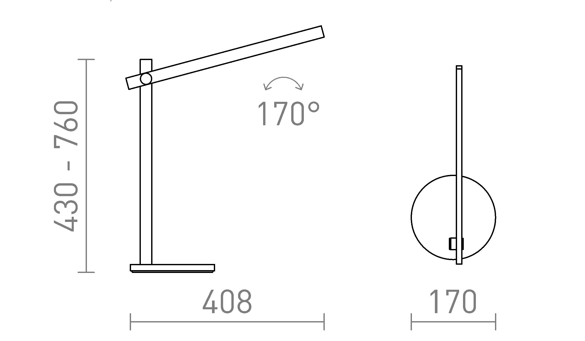 ROD DIMM de masă lampă - Product sketch