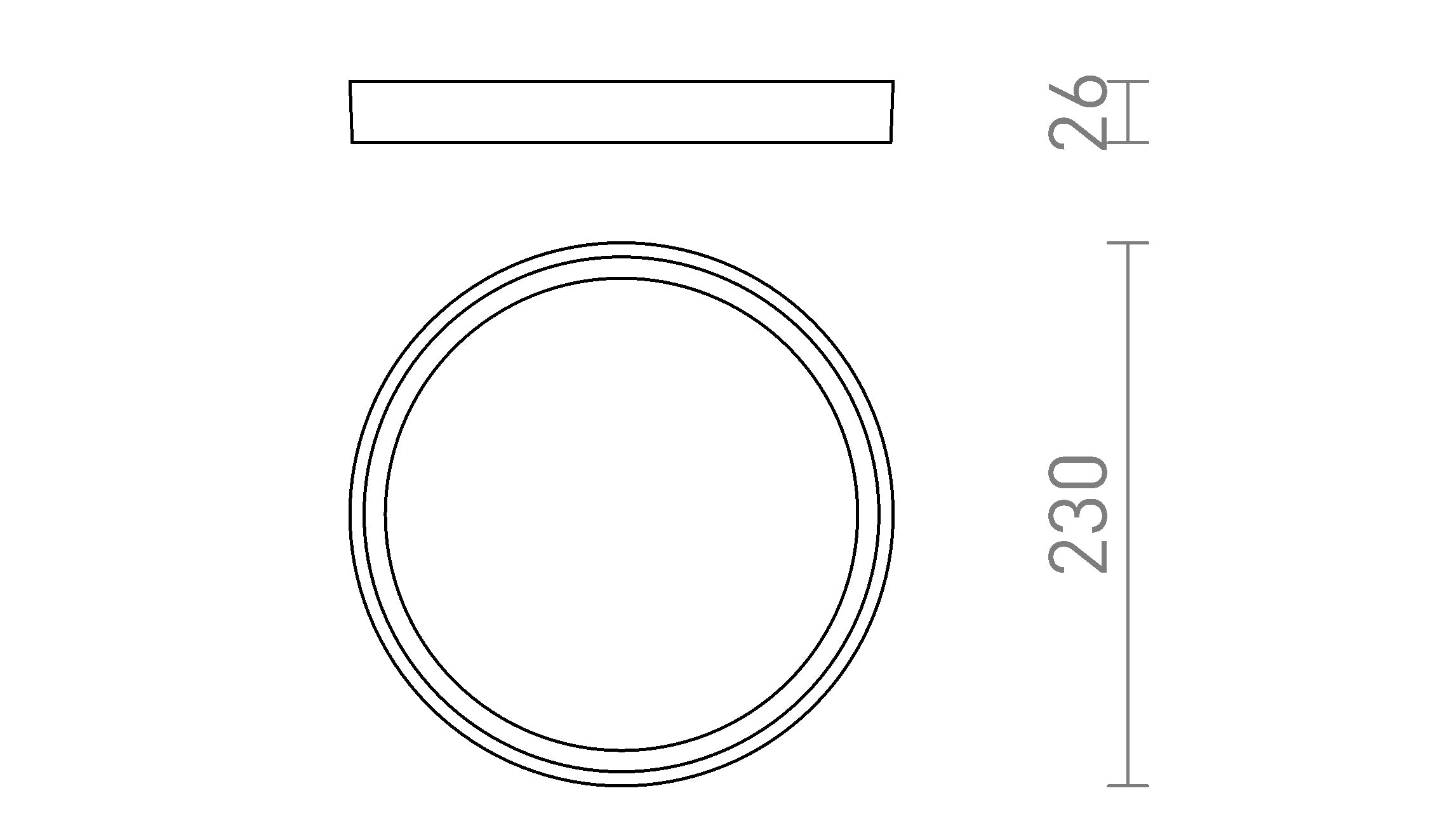 LANA 23 natynkowa lampa - Product sketch