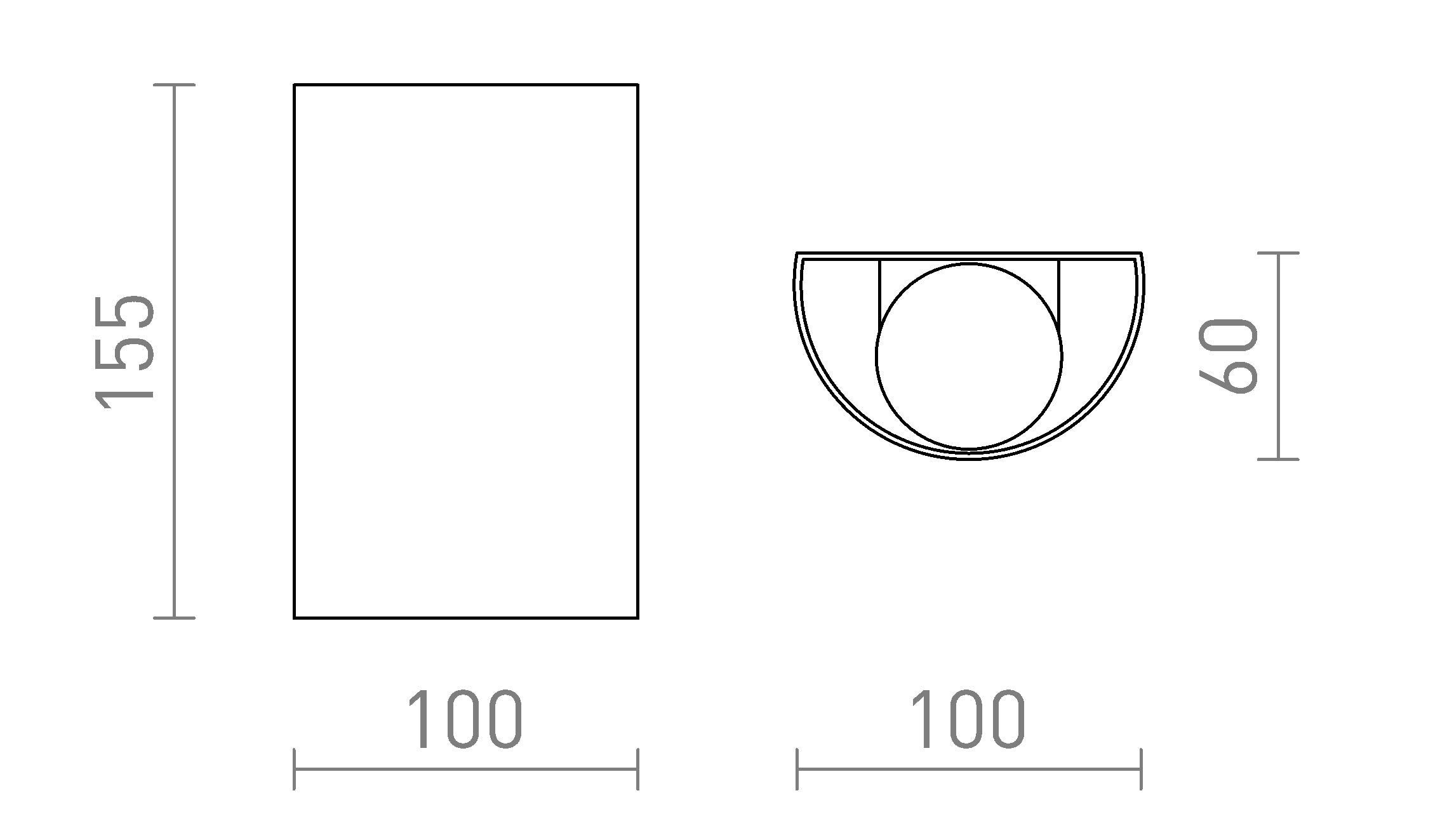 CAPRI R Επιτοίχιος λαμπτήρας - Product sketch