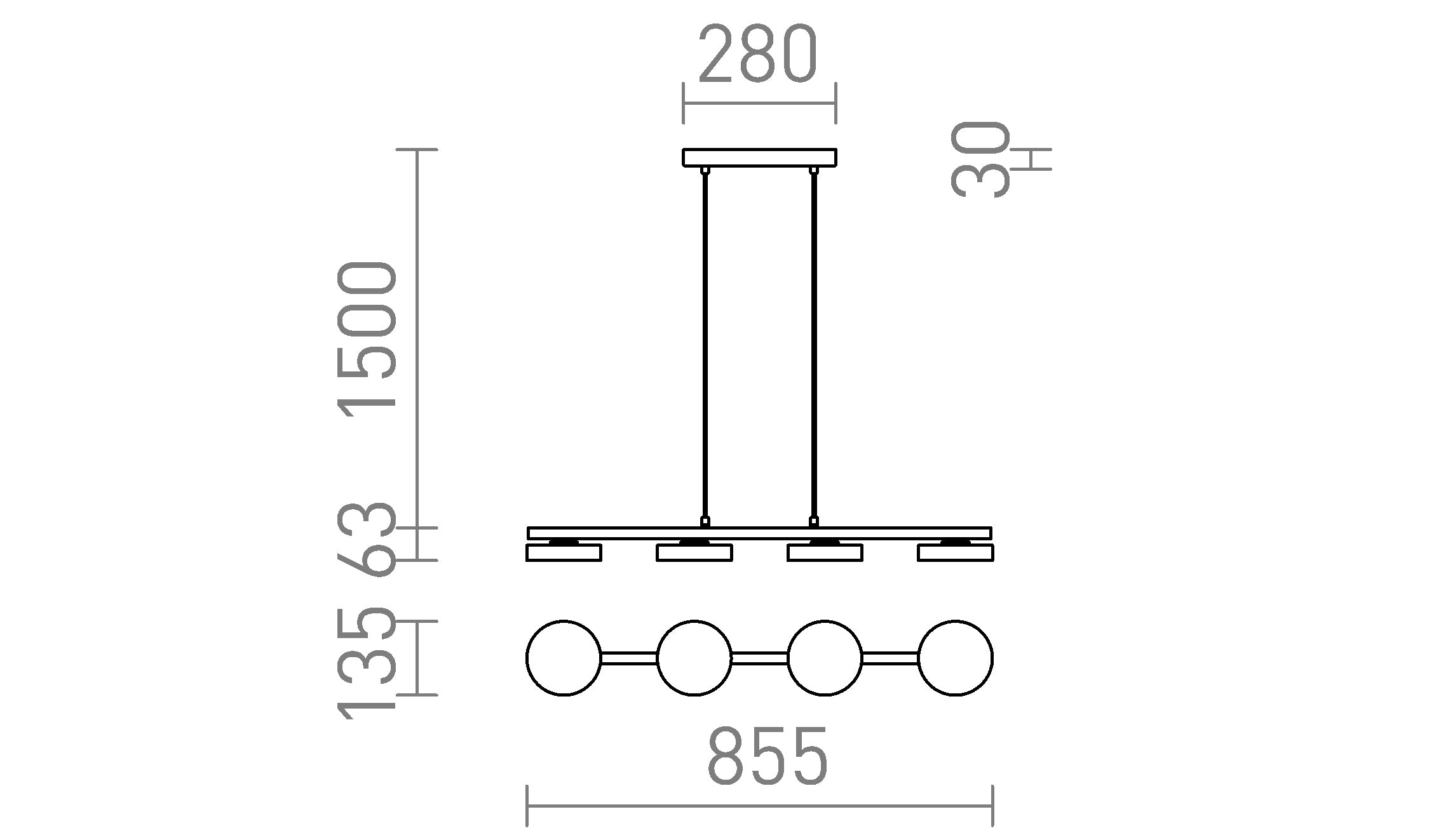 ARETHA IV viseča lampa - Product sketch