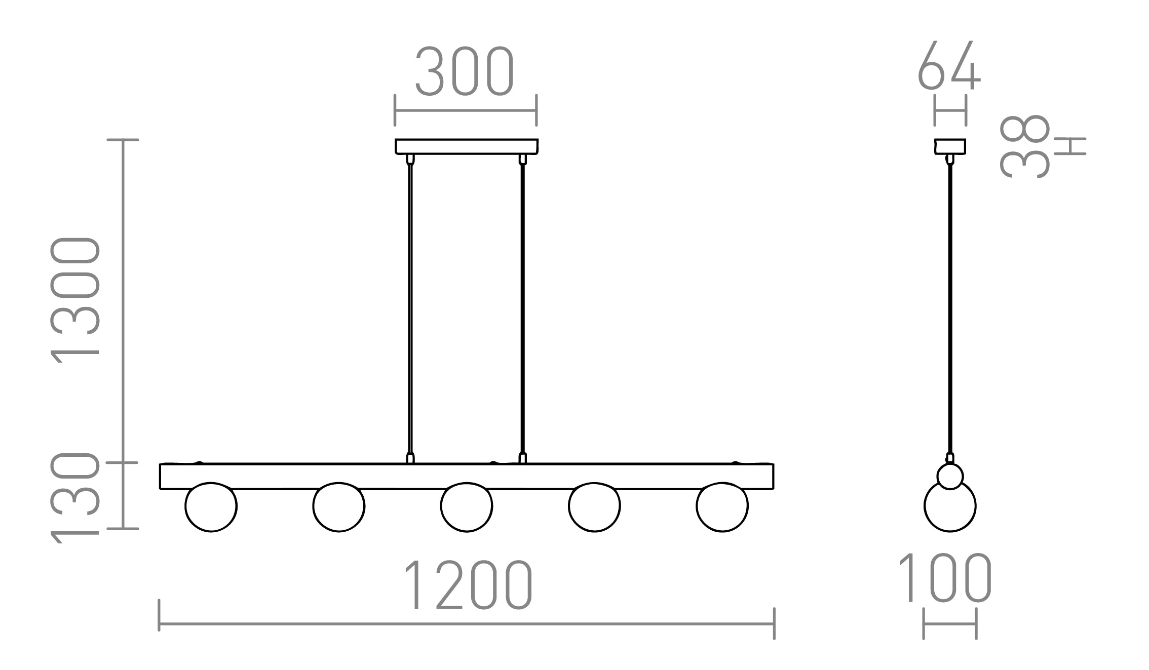 NOCTIS κρεμαστό λαμπτήρας - Product sketch