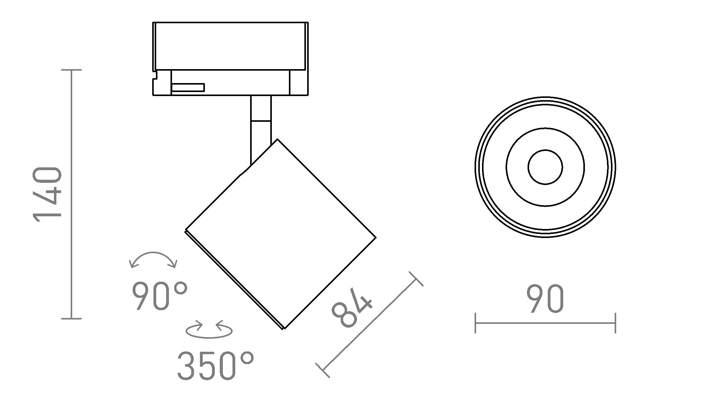 IRIS 9 pentru șină cu 3-circuite - Product sketch