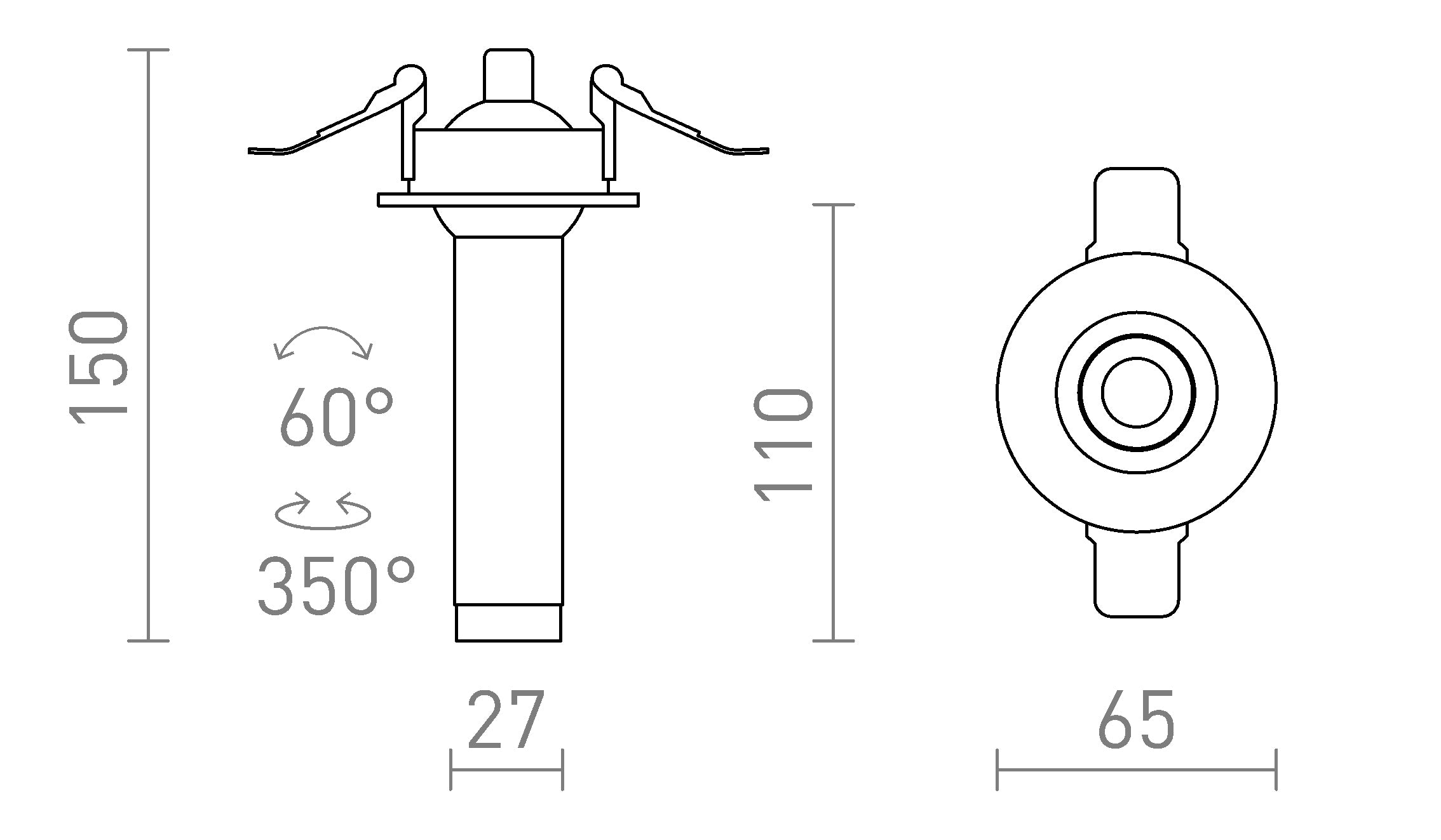 LUMIS 11 DIMM incastrat lampă - Product sketch