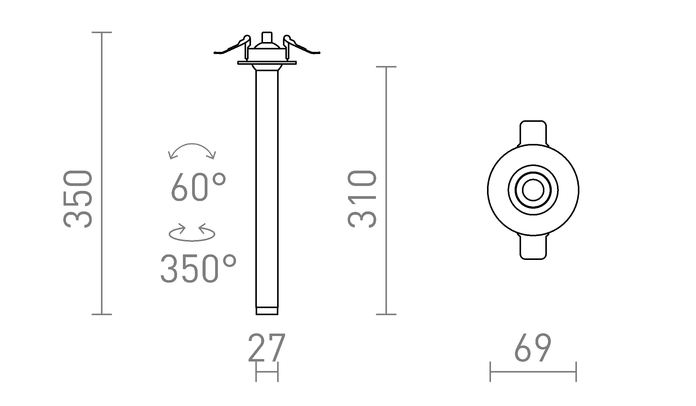 LUMIS 31 DIMM empotrada lámpara - Product sketch