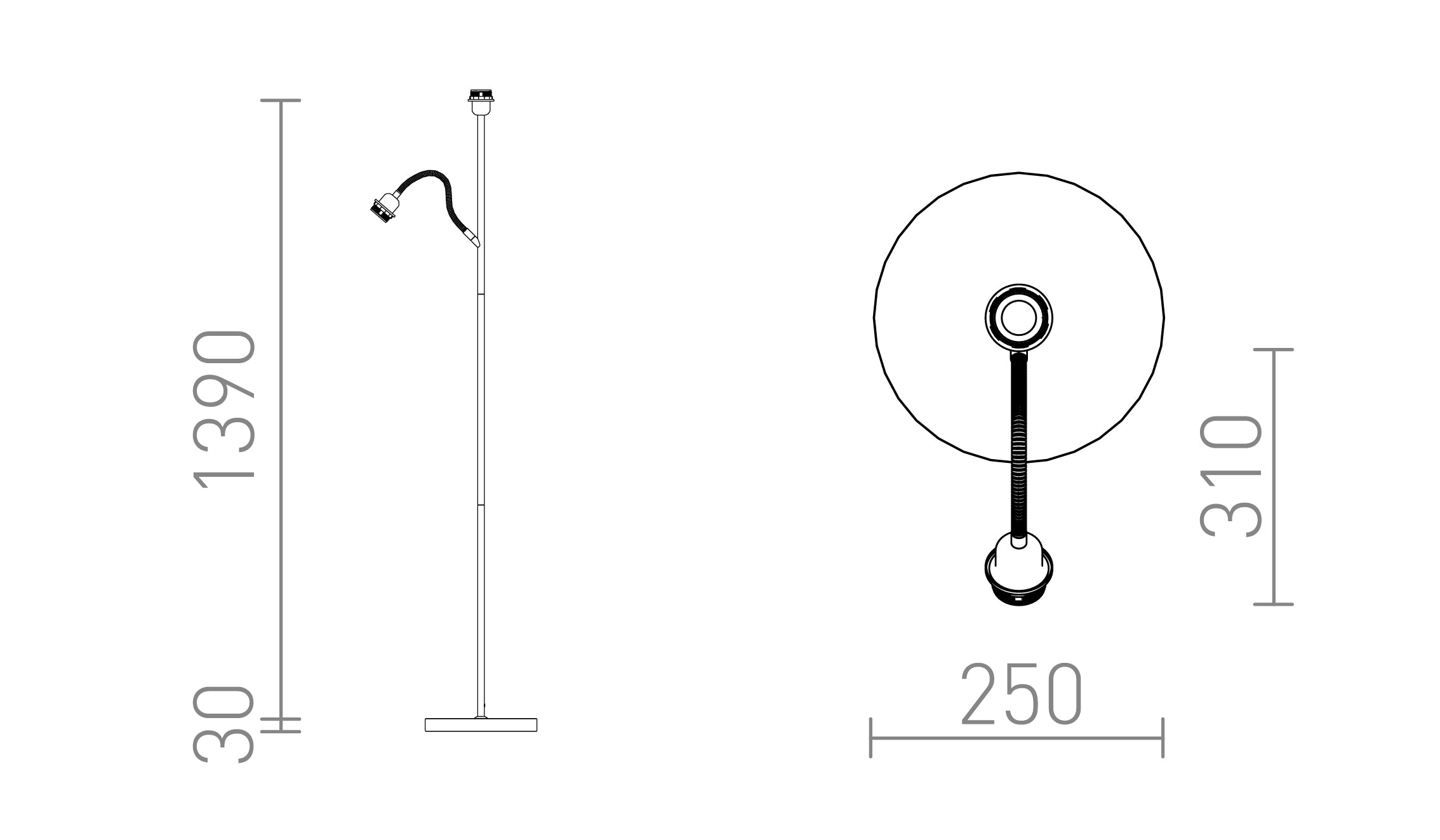 PAMPA podna baza - Product sketch