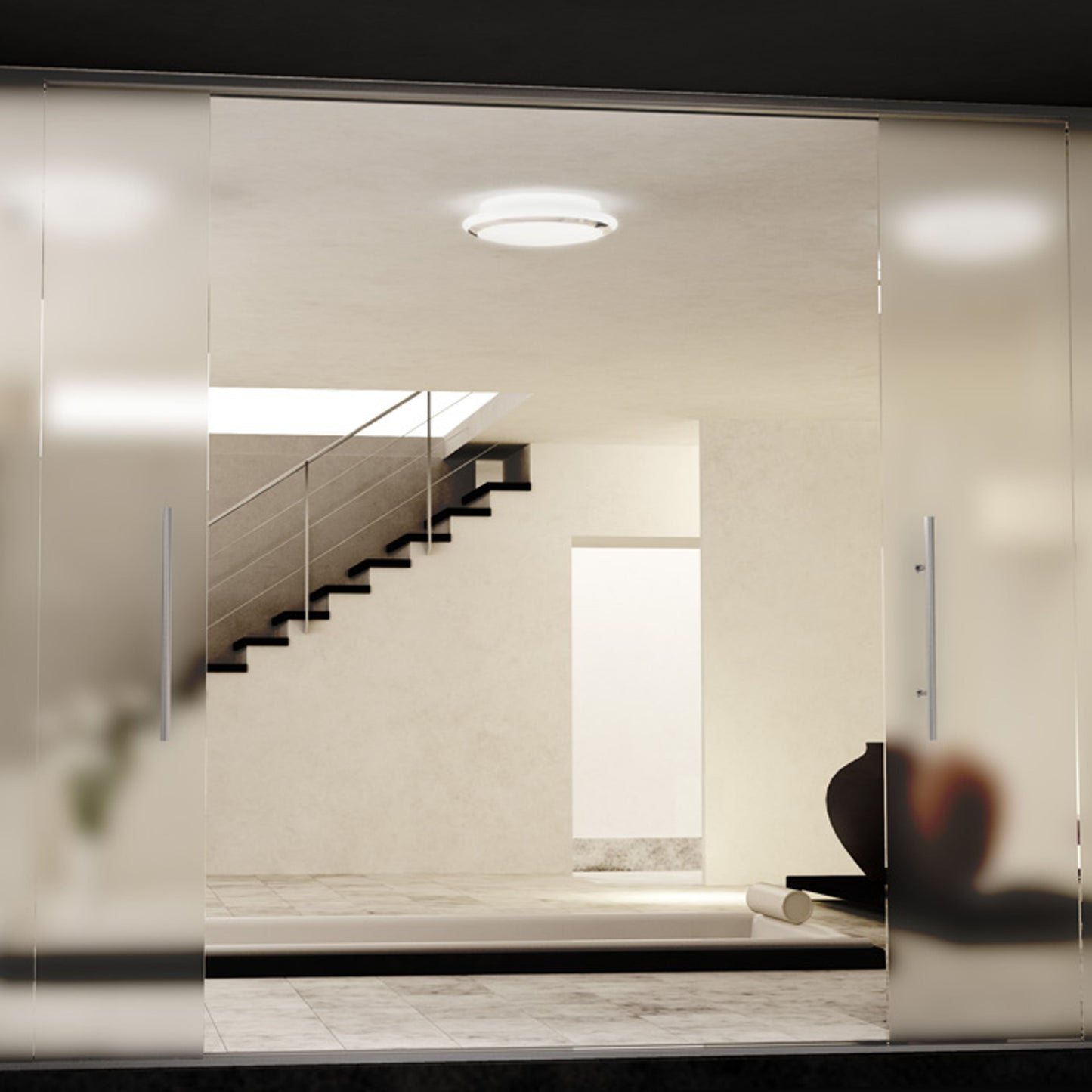 RENDL Outlet AREA 35 2D ceiling opal-colored glass/chrome 230V GR10q 28W IP44 R10109 4