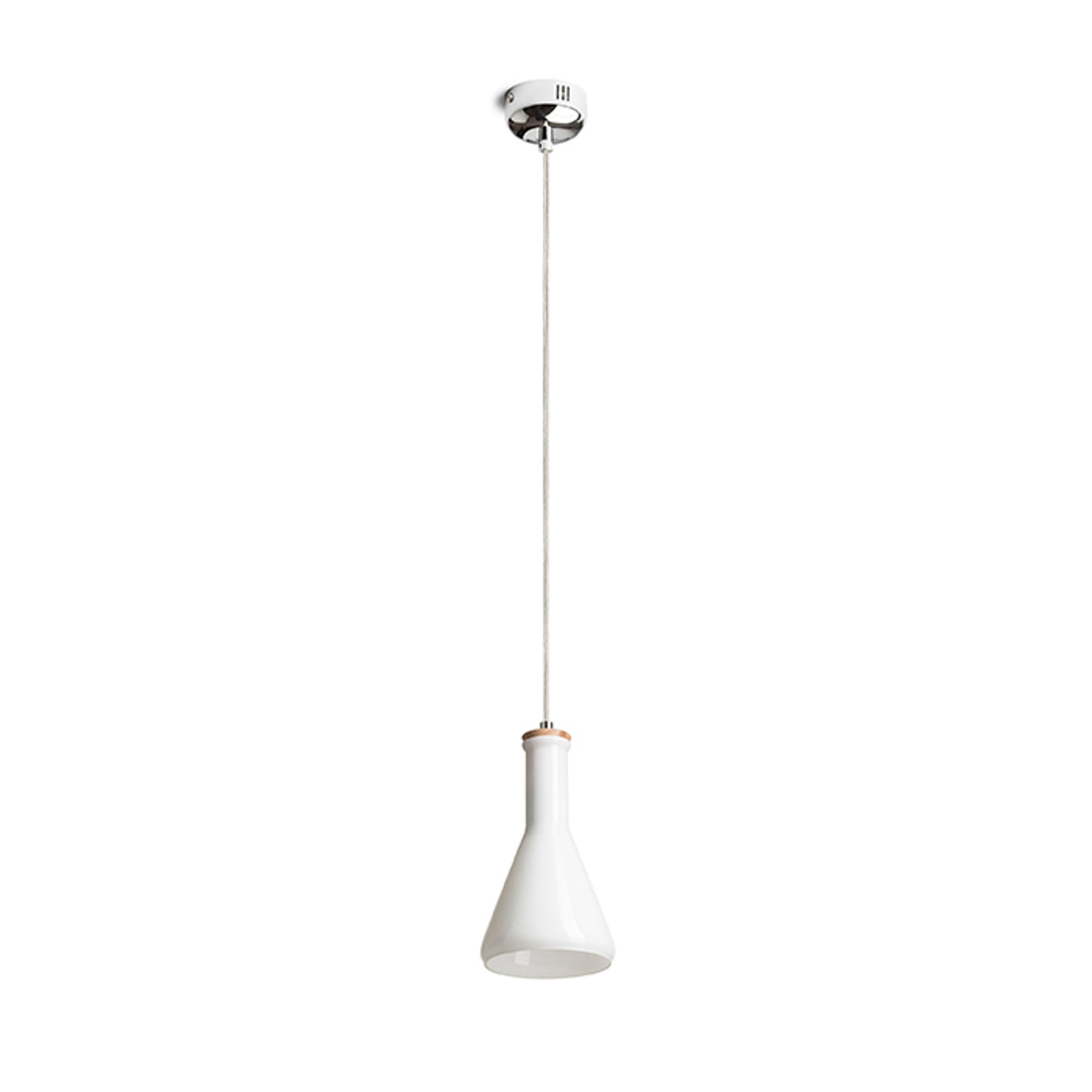 RENDL pendant lamp PULIRE CON pendant  opal-colored glass/wood/chrome 230V LED E14 6W R12663 6