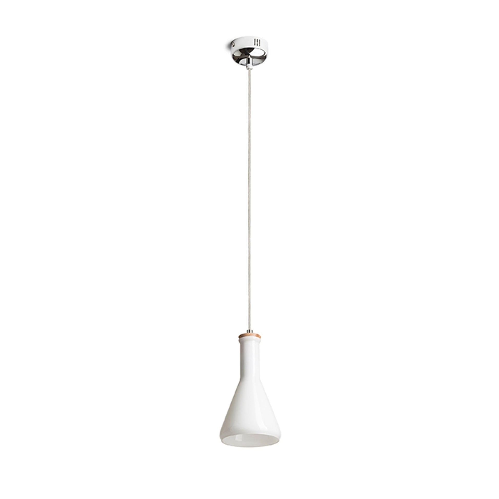 RENDL pendant lamp PULIRE CON pendant  opal-colored glass/wood/chrome 230V LED E14 6W R12663 6
