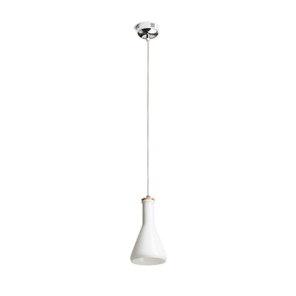 RENDL pendant lamp PULIRE CON pendant  opal-colored glass/wood/chrome 230V LED E14 6W R12663 6