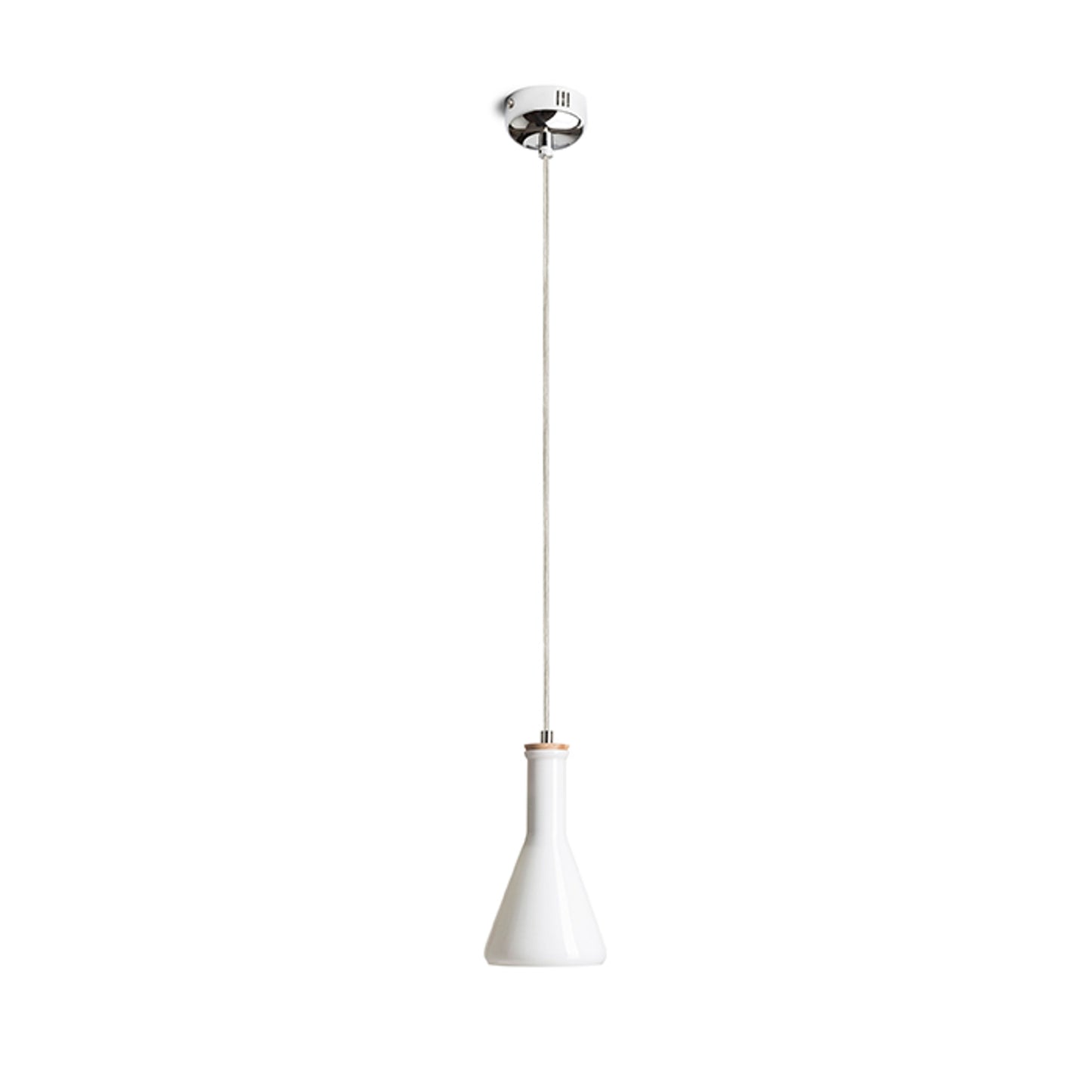 RENDL pendant lamp PULIRE CON pendant  opal-colored glass/wood/chrome 230V LED E14 6W R12663 8