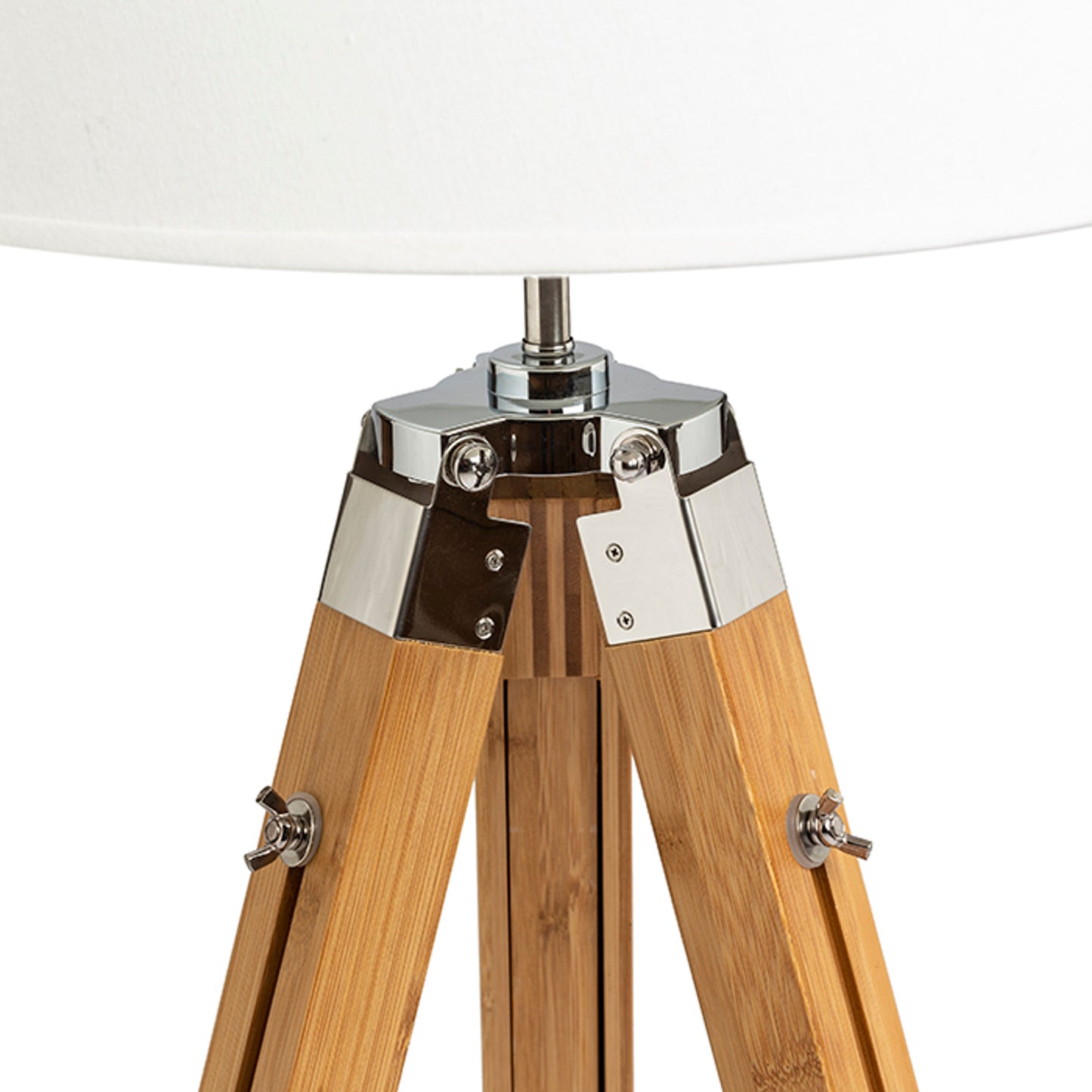 RENDL shades, shade bases, pendent sets ALVIS floor base bamboo/chrome 230V LED E27 15W R13340 4