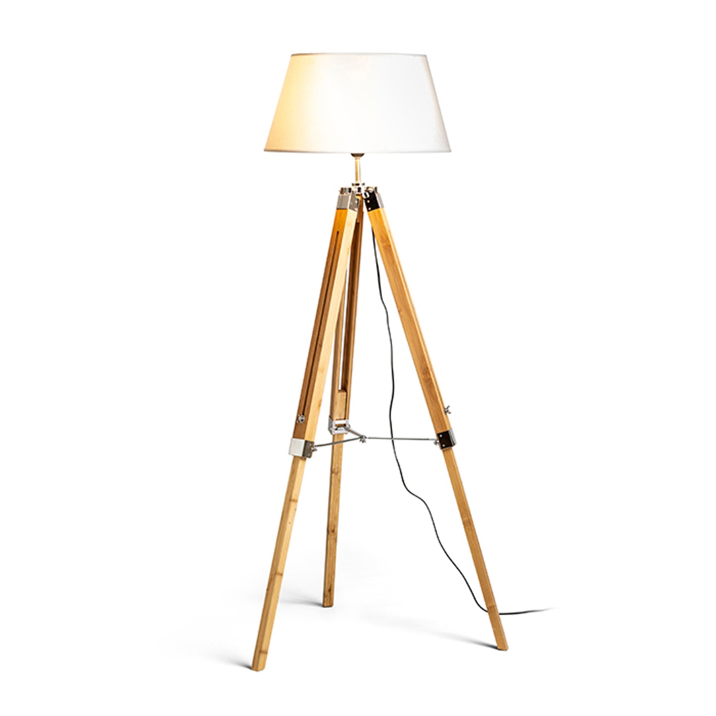 RENDL shades, shade bases, pendent sets ALVIS floor base bamboo/chrome 230V LED E27 15W R13340 7