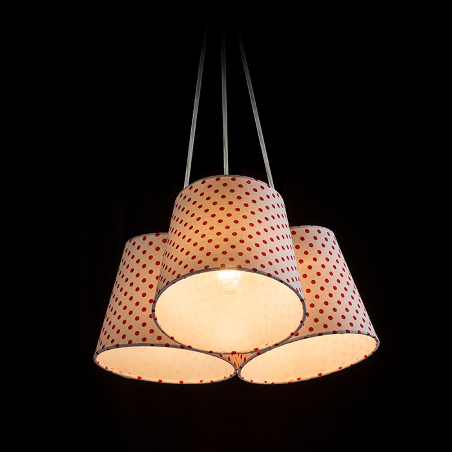 RENDL pendant lamp NANCY III pendant white/red 230V LED E14 3x11W R13345 4
