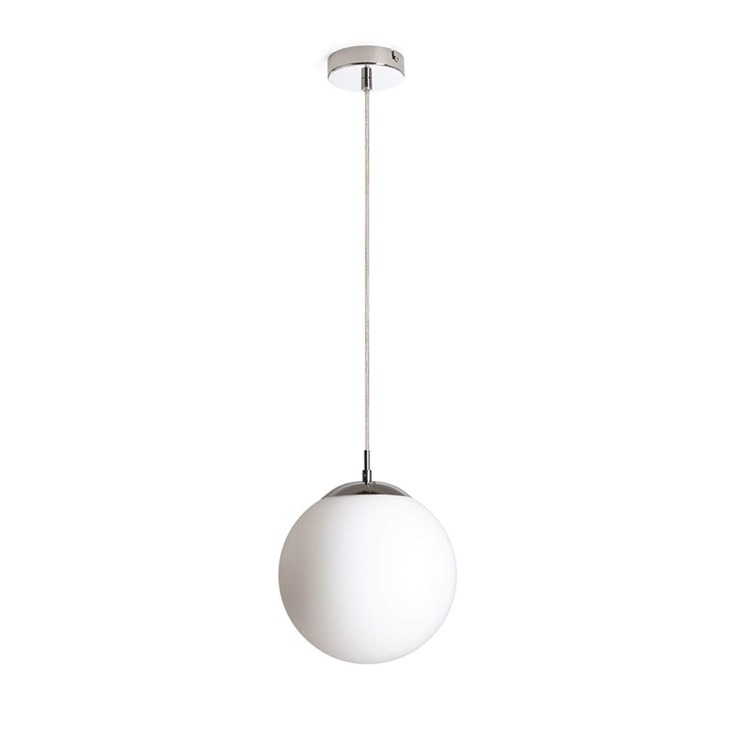 RENDL pendant lamp LUNA 25 pendant opal-colored glass/chrome 230V LED E27 15W R13746 1