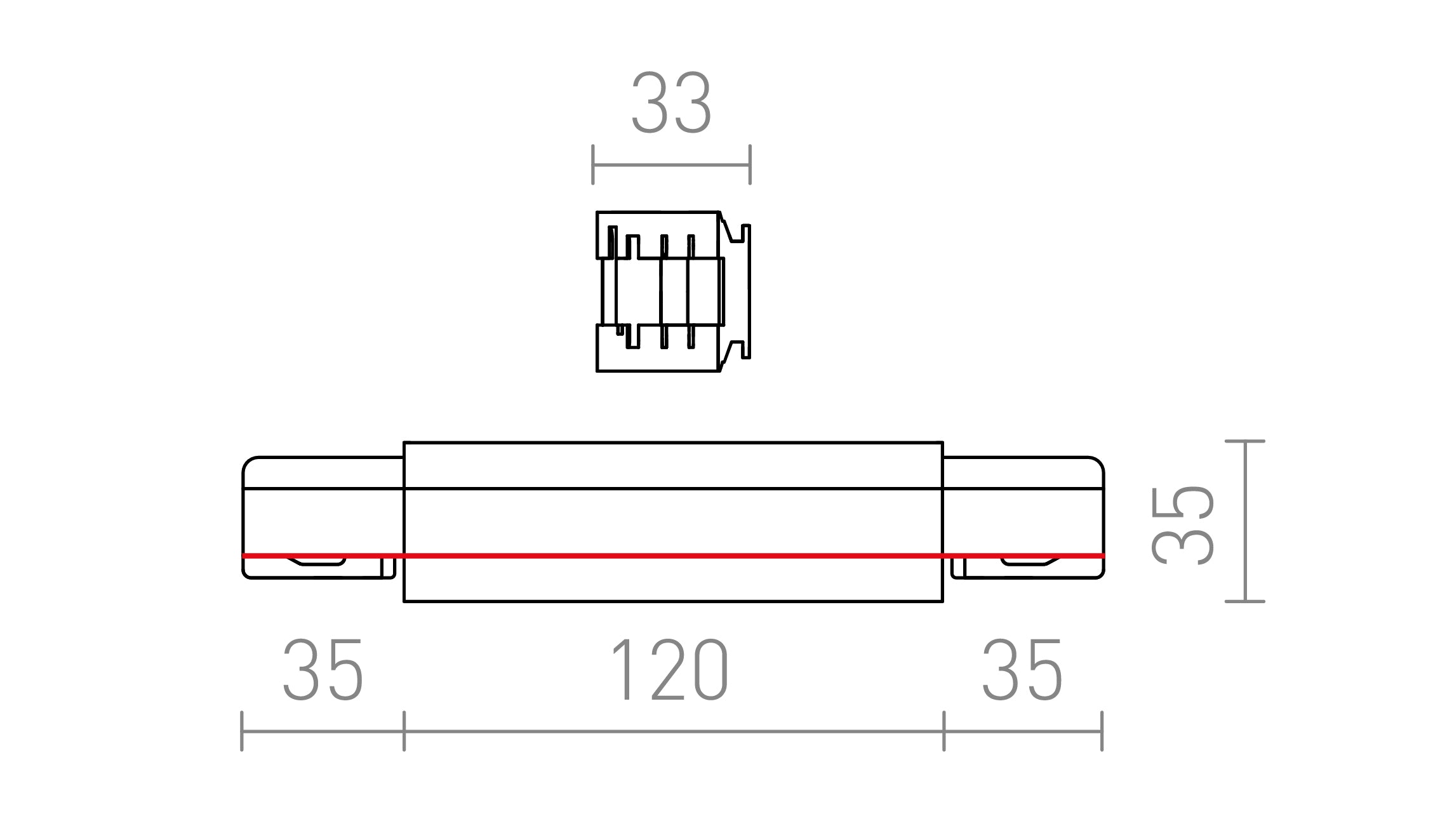 EUTRAC CONECTOR LATERAL CU ALIMENTARE - Product sketch