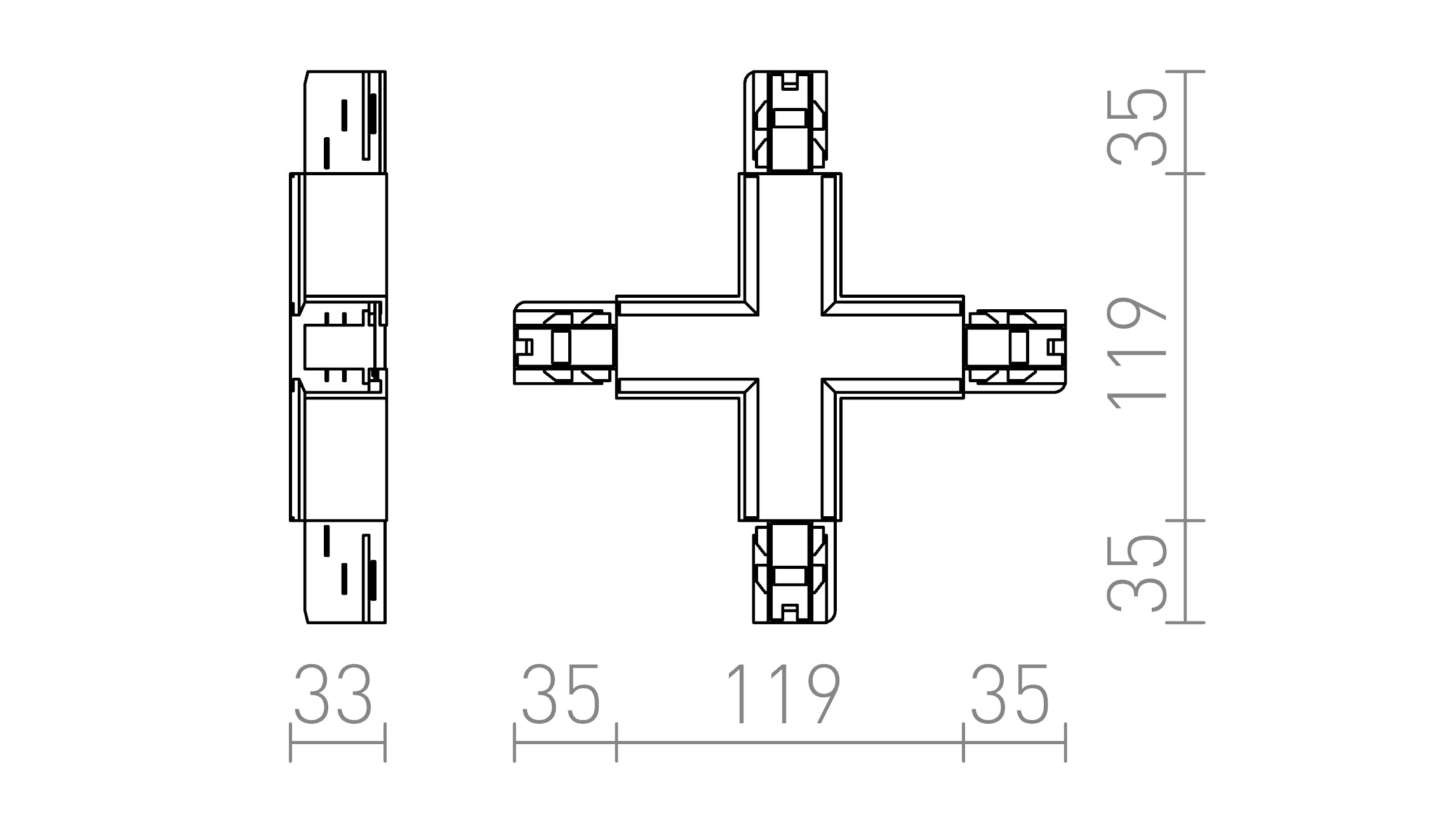 EUTRAC X CONECTOR - Product sketch