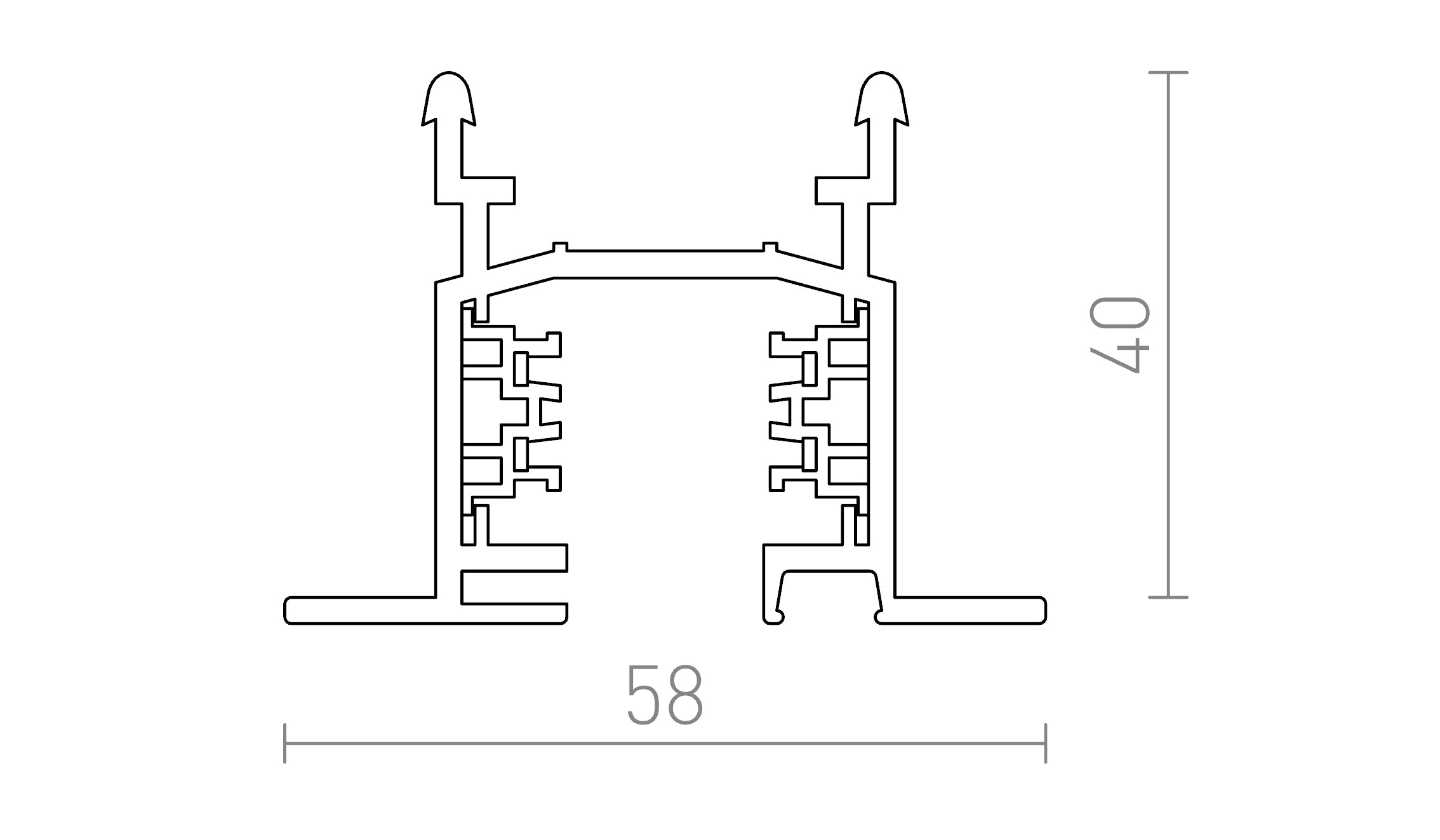 EUTRAC ȘINĂ ÎNCASTRAT - Product sketch