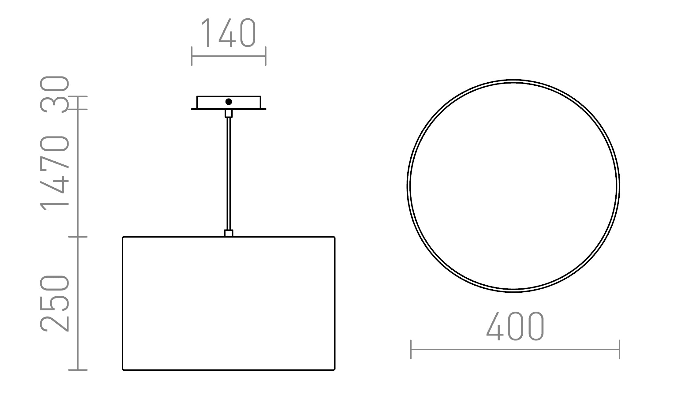 LALO SUSPENDAT 40 - Product sketch