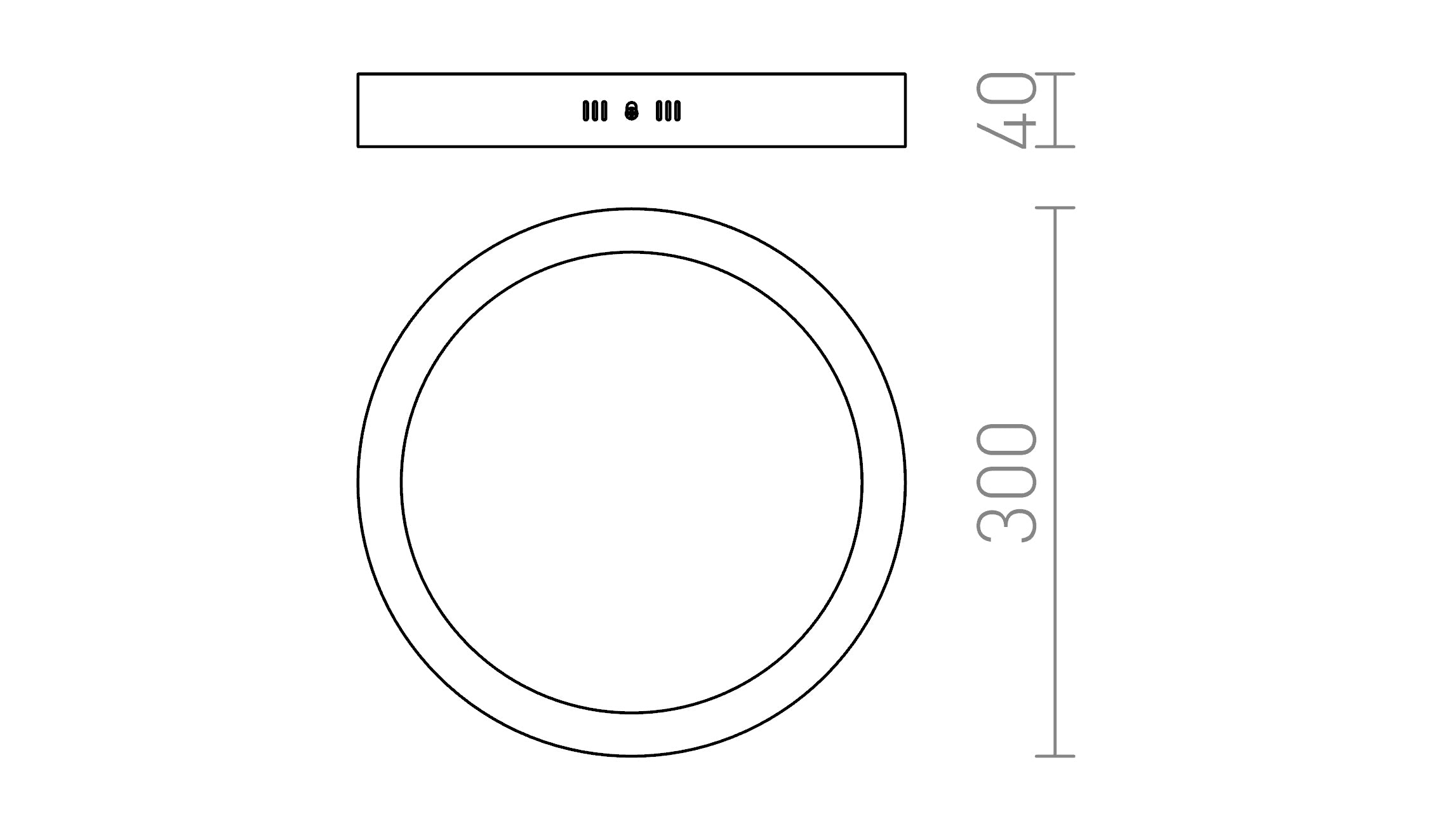 SLENDER R 30 MONTAT PE SUPRAFAȚĂ - Product sketch