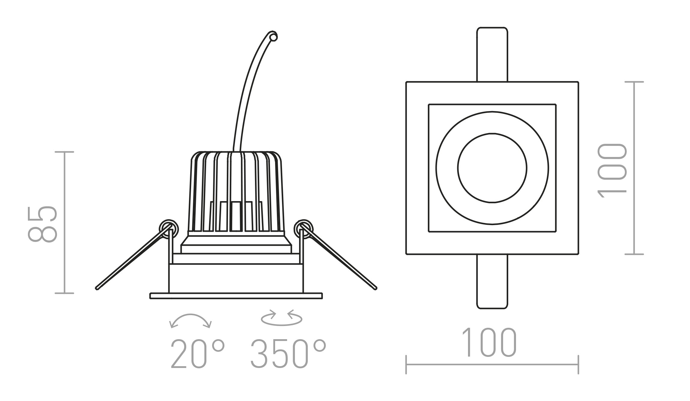 TIM  încastrat lampă - Product sketch