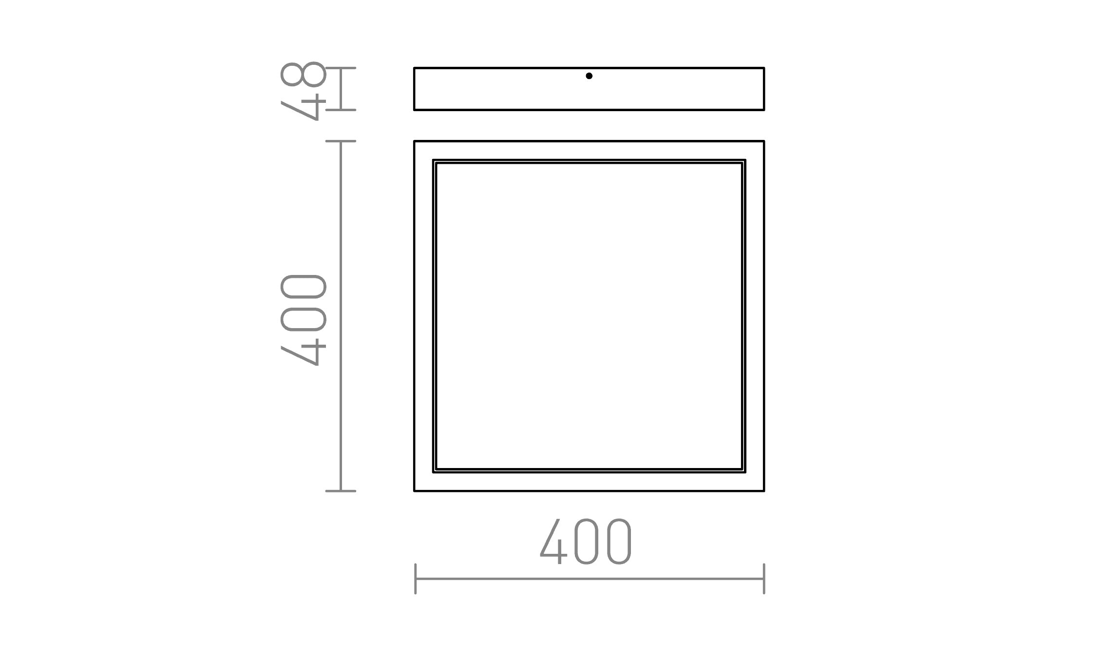 STRUCTURAL LED MONTAT PE SUPRAFAȚĂ 40X40 - Product sketch