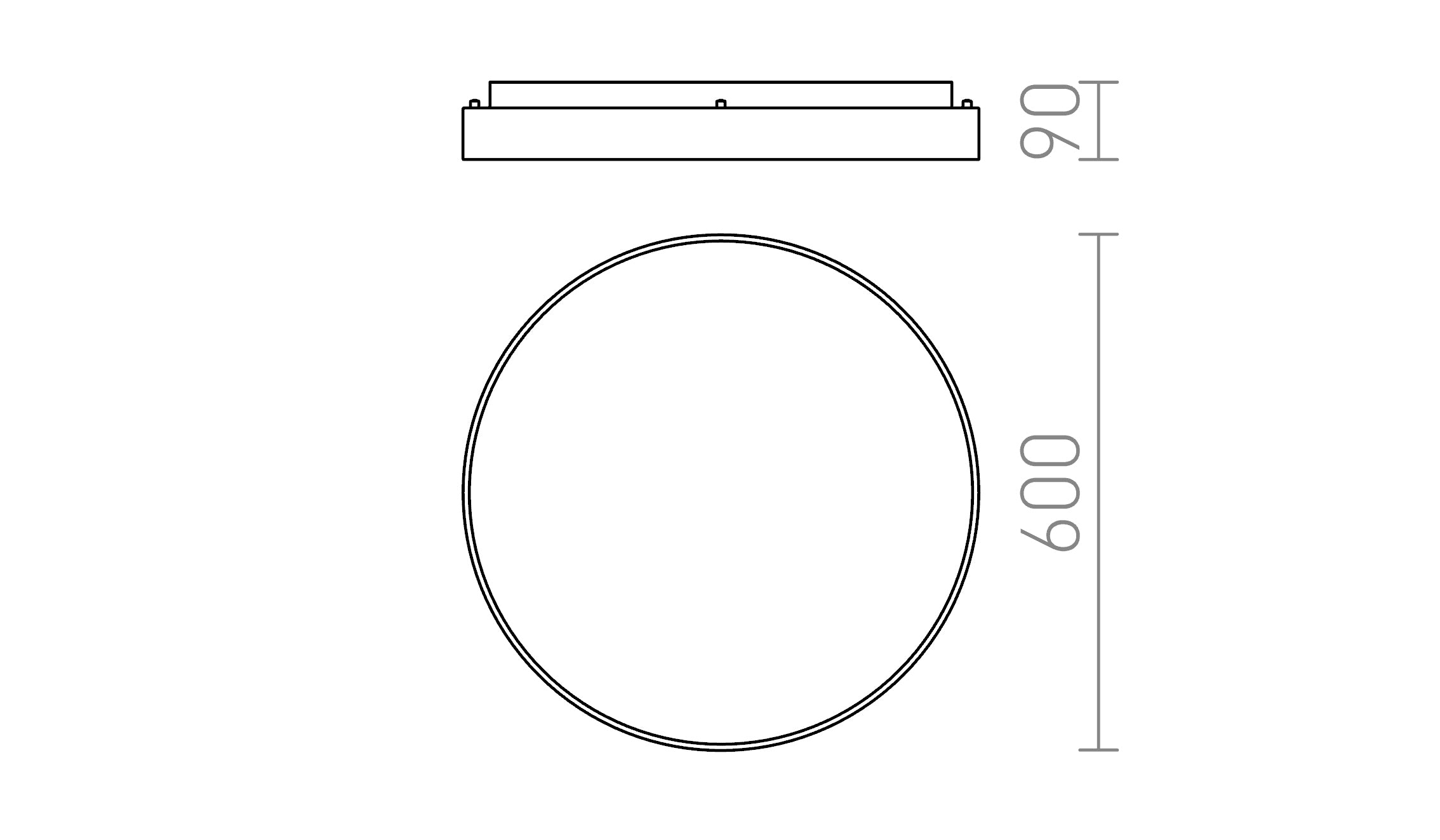 MENSA R 60 DE TAVAN - Product sketch