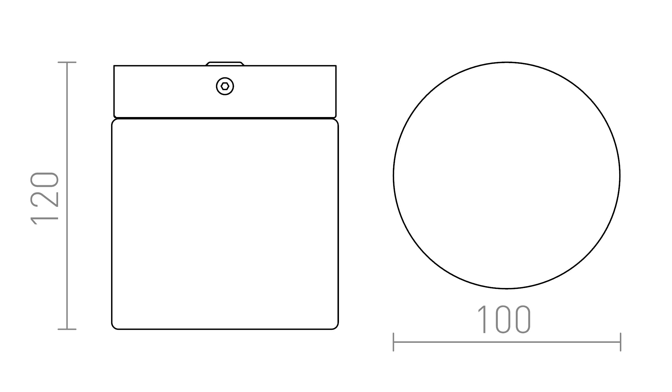 ESICA CYL de tavan lampă - Product sketch