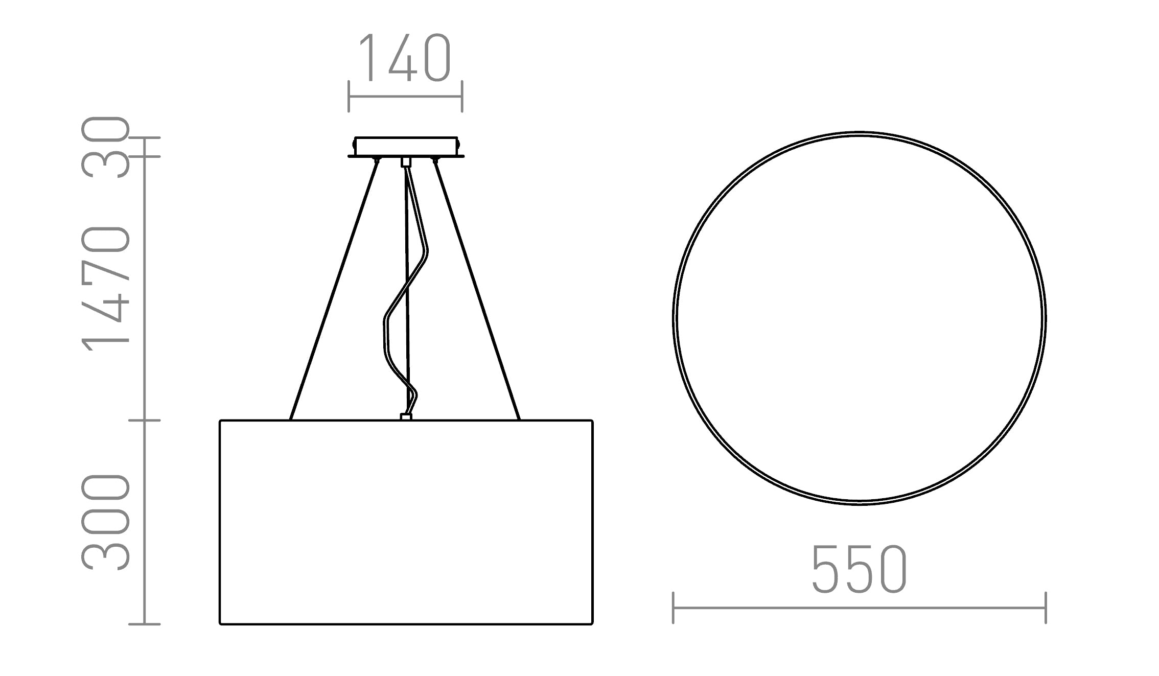 LALO SUSPENDAT 55 - Product sketch