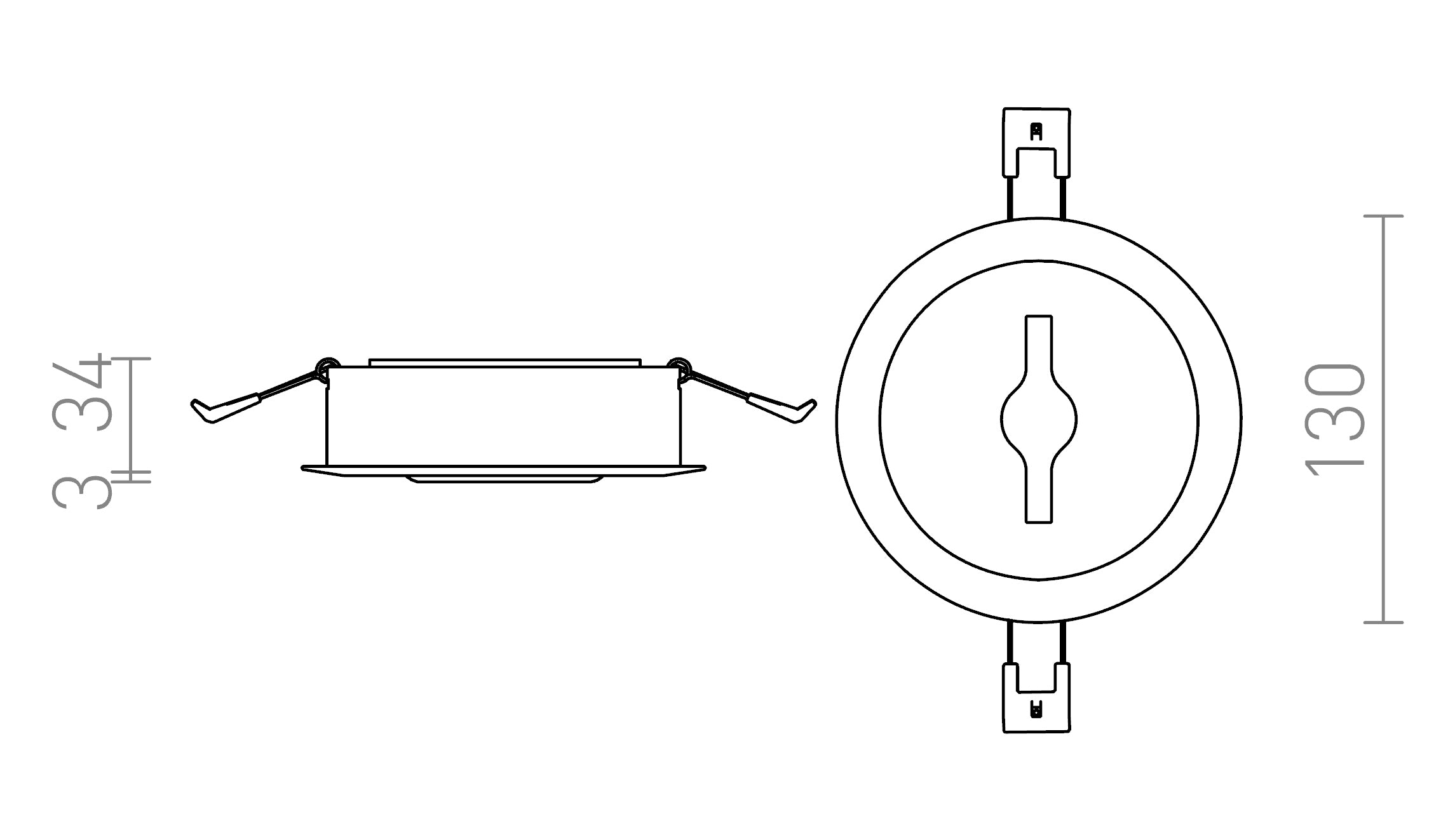 KELLY LED ÎNCASTRAT - Product sketch