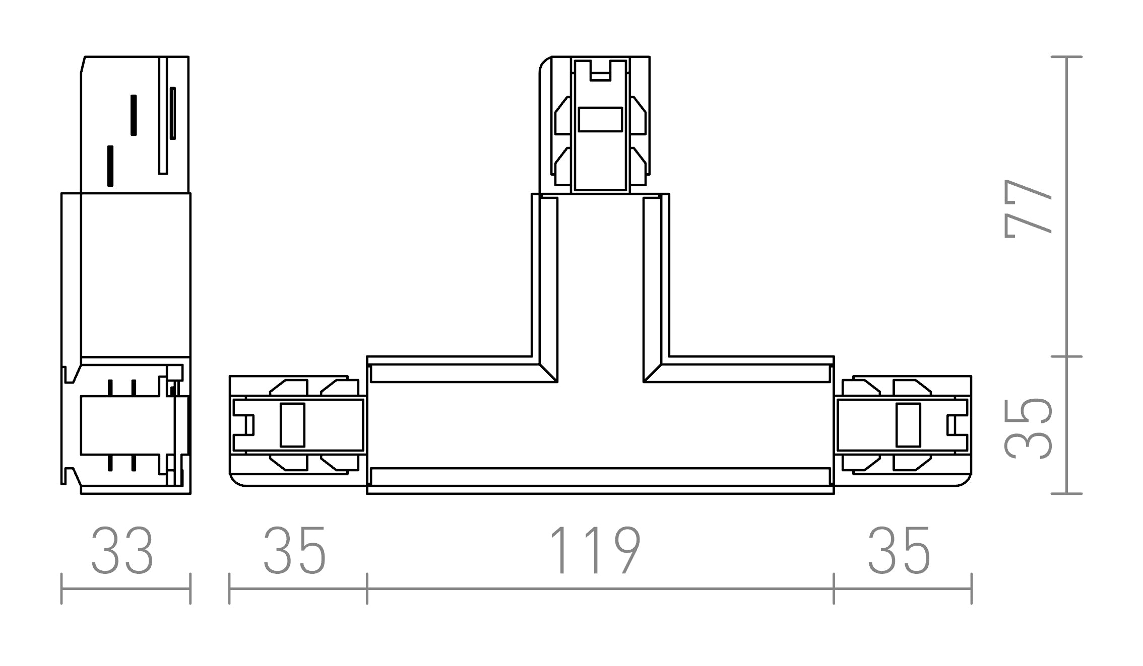 EUTRAC T CONECTOR DREAPT - Product sketch