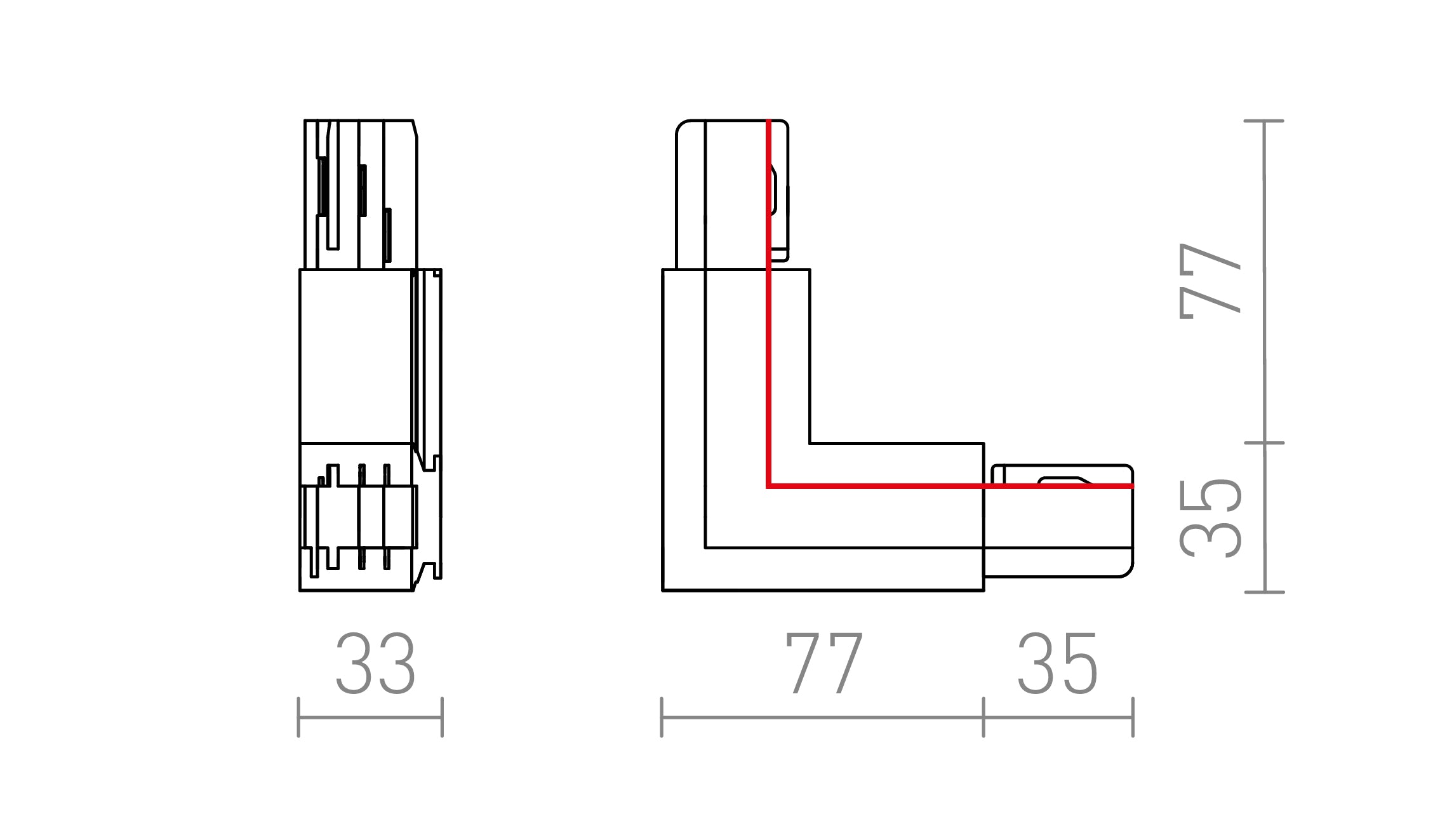 EUTRAC L CONECTOR INTERIOR - Product sketch