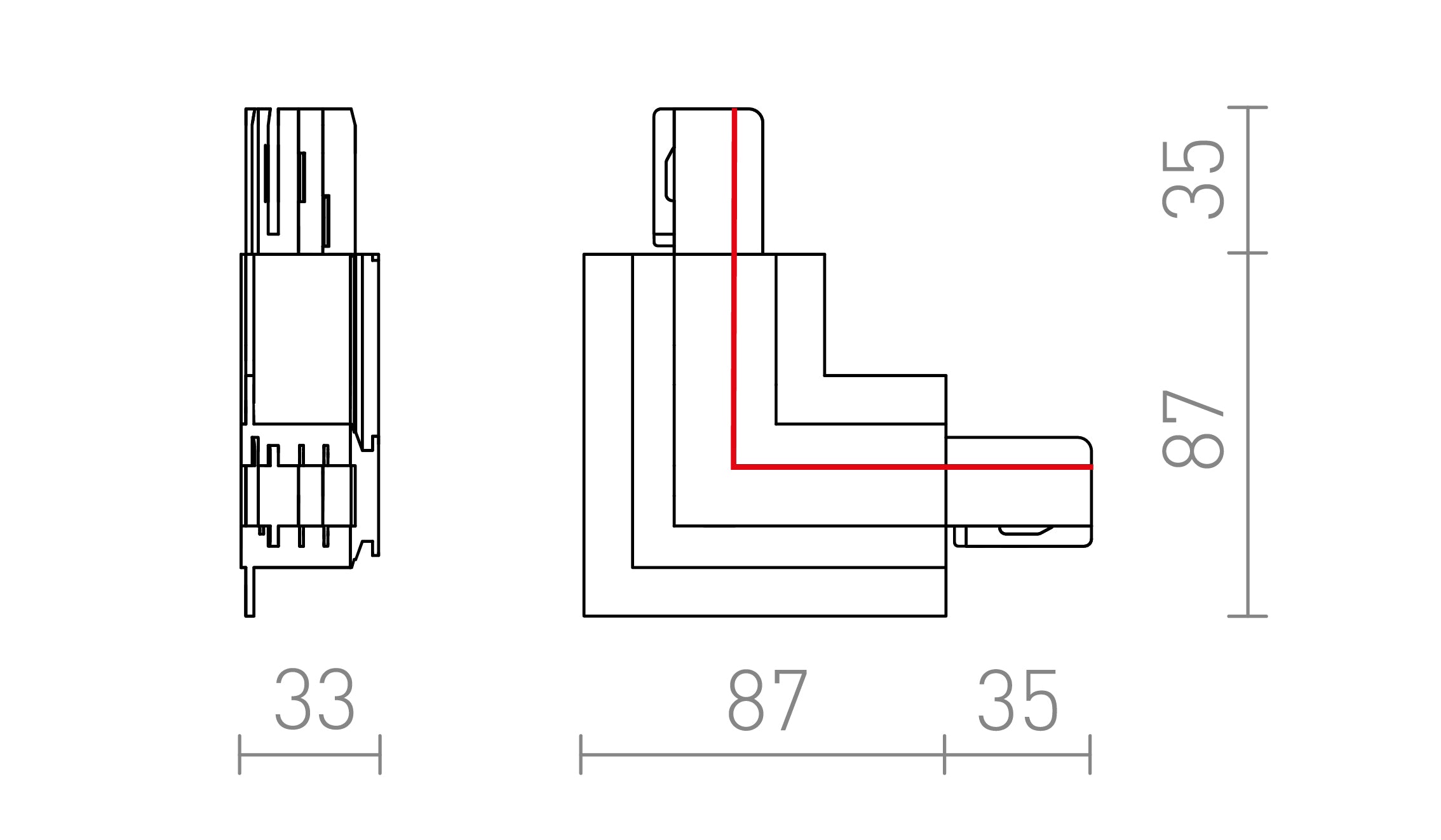 EUTRAC CONECTOR INTERIOR PENTRU ȘINĂ ÎNCASTRATĂ - Product sketch