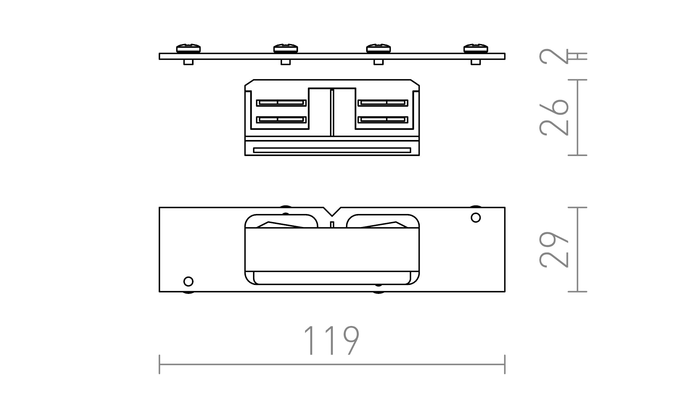 EUTRAC CONECTOR CONDUCTIBIL PENTRU ȘINĂ ÎNCASTRATĂ - Product sketch
