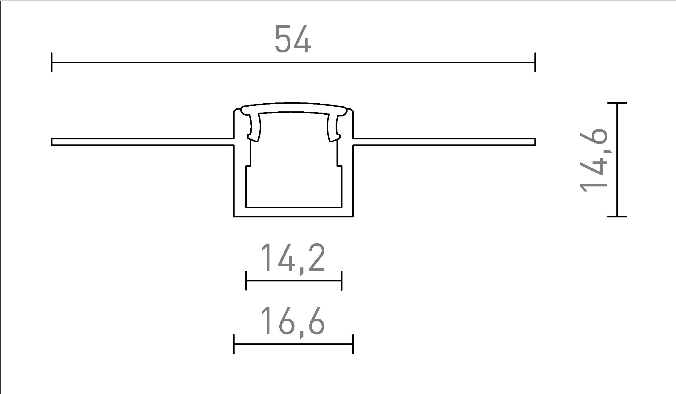 LED PROFIL B ÎNCASTRAT - Product sketch