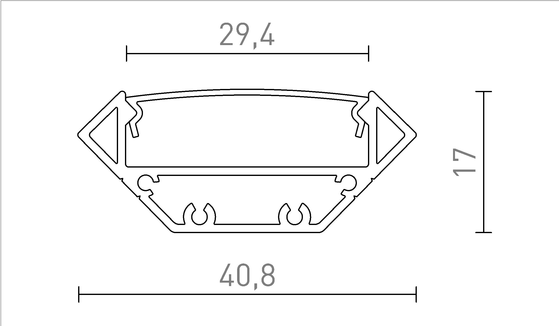 PROFIL LED J - Product sketch