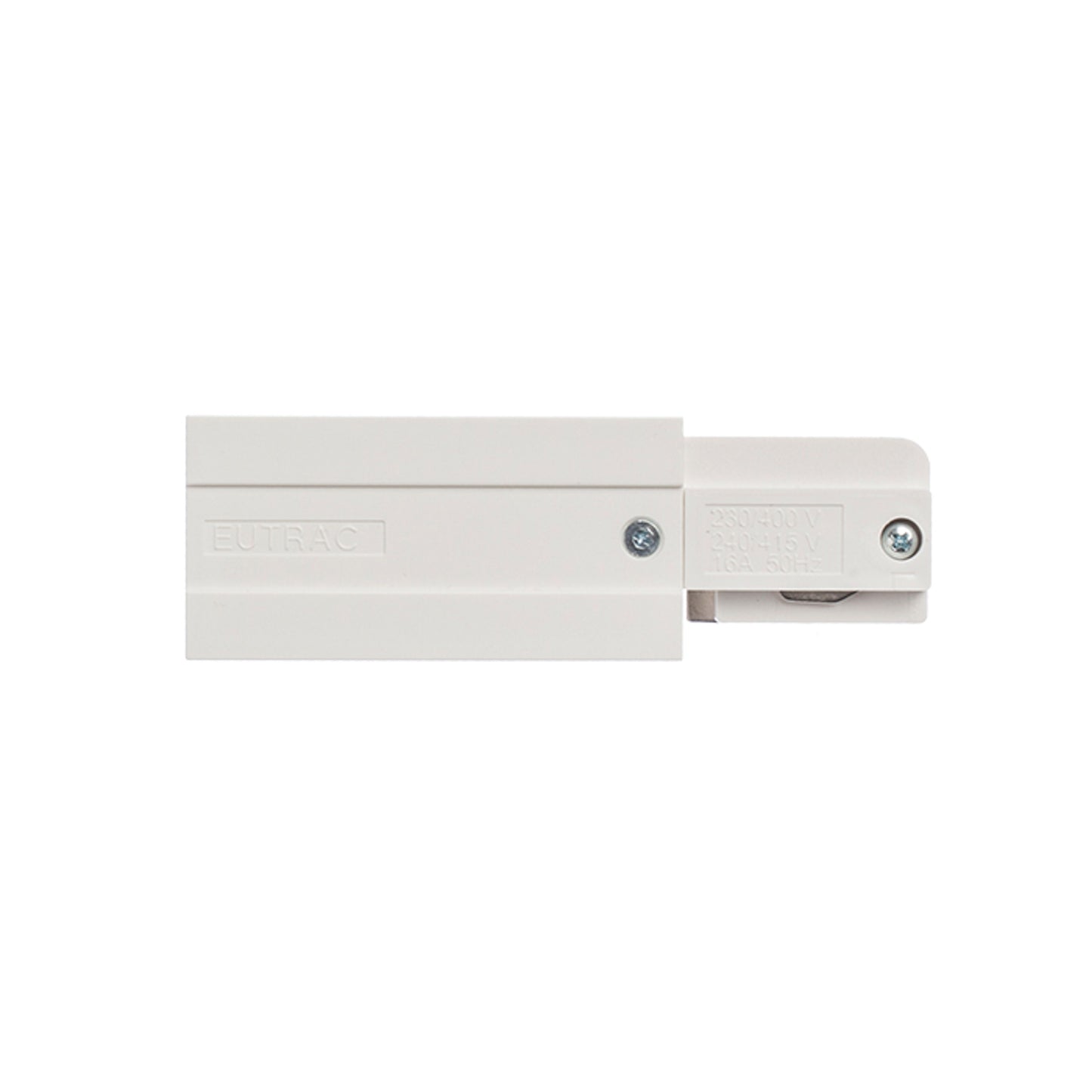 RENDL 3-circuit track system EUTRAC feed-in, polarity left white  230V  R11314 3