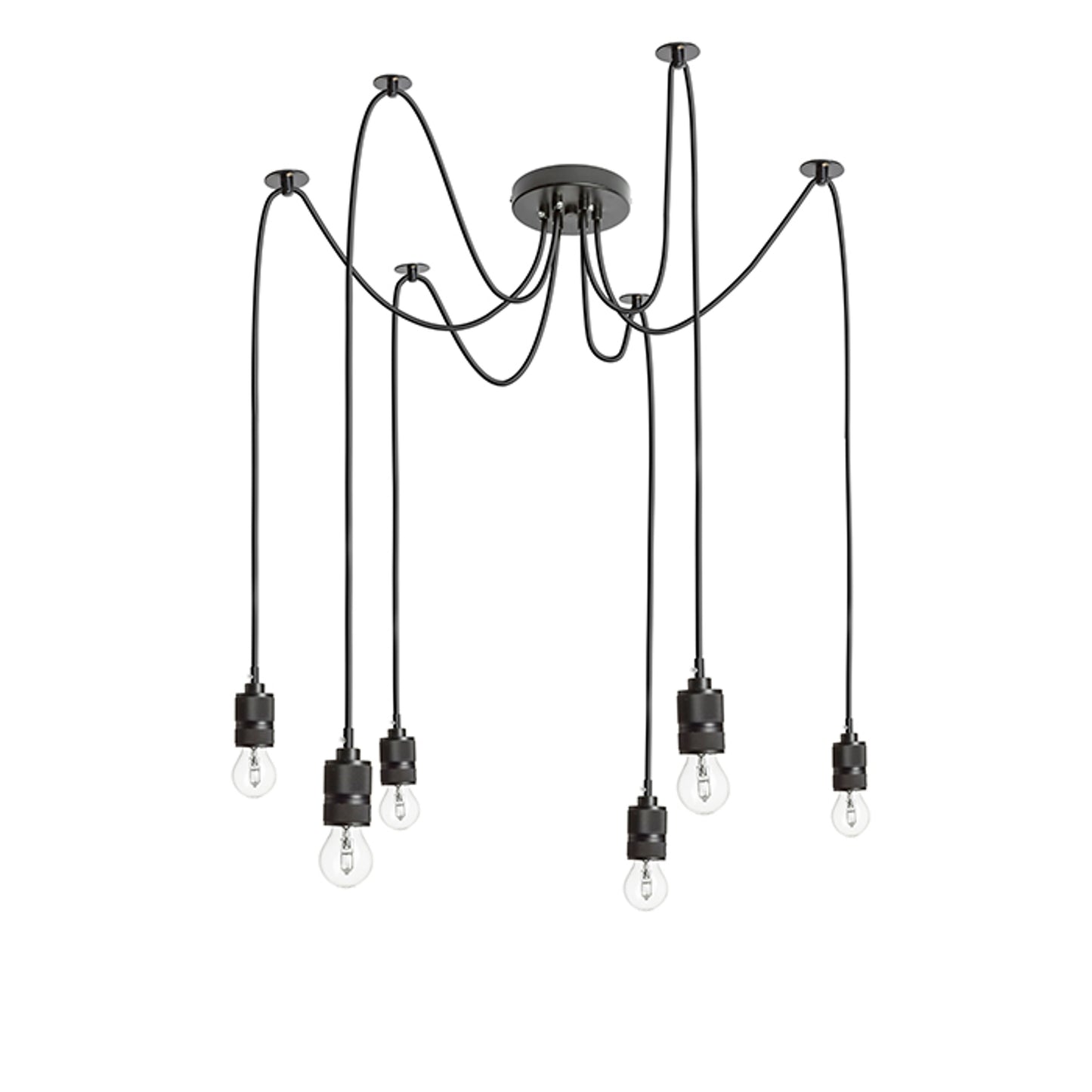 RENDL pendant lamp CINDY VI pendant black  230V LED E27 6x15W R12054 5