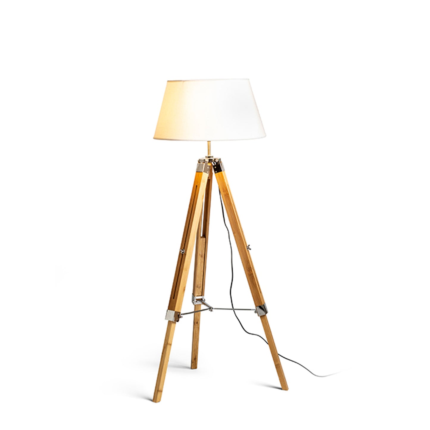 RENDL shades, shade bases, pendent sets ALVIS floor base  bamboo/chrome 230V LED E27 15W R13340 10