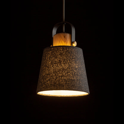 RENDL pendant lamp CHOUPETTE pendant black grey textile/wood 230V LED E27 11W R13650 3