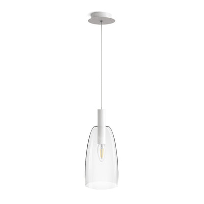 RENDL pendant lamp BELLINI L E14 pendant white clear glass 230V LED E14 15W R13658 1