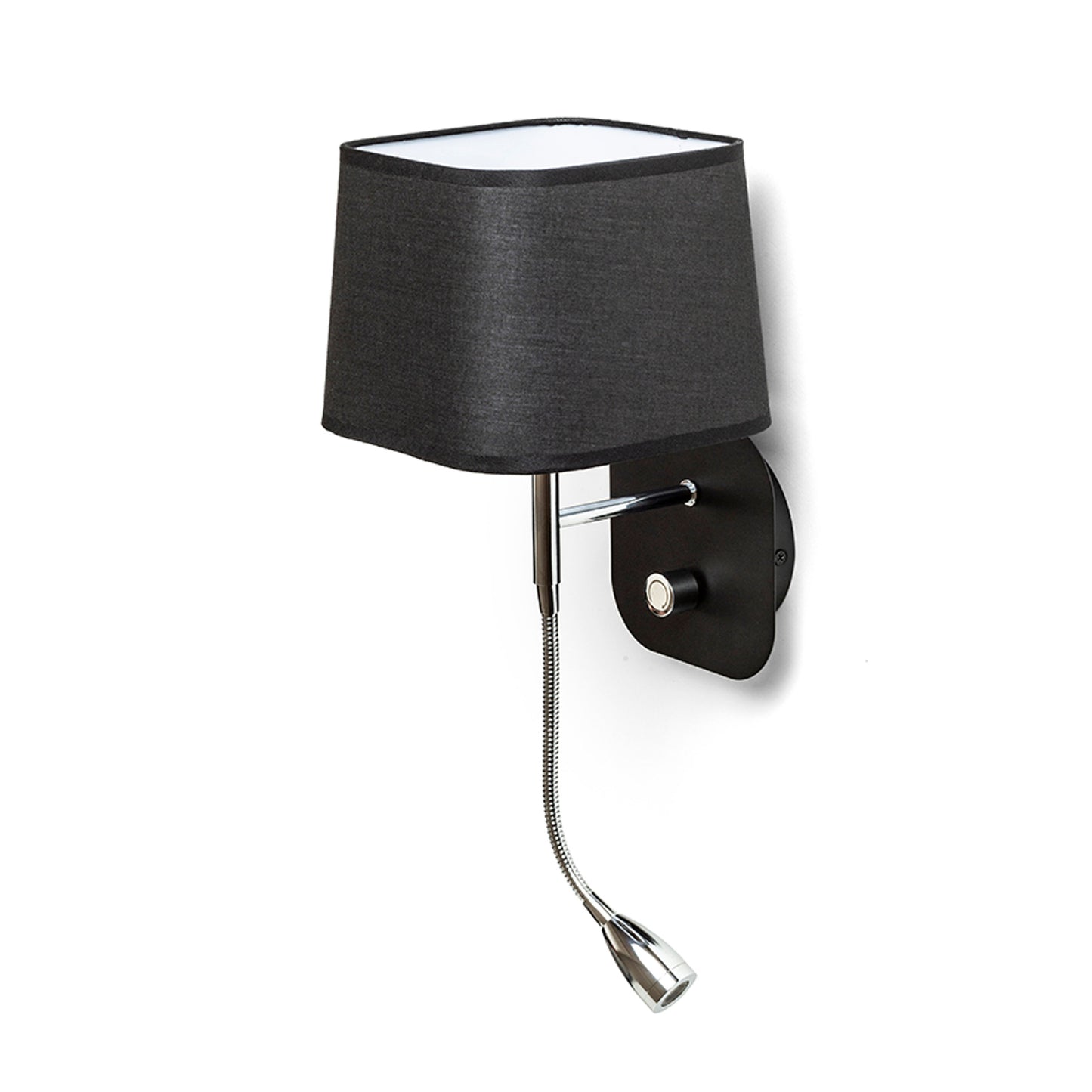RENDL wall lamp PERTH wall with LED spotlight black/black chrome 230V LED E14 LED 7+3W 30°  3000K R13662 2