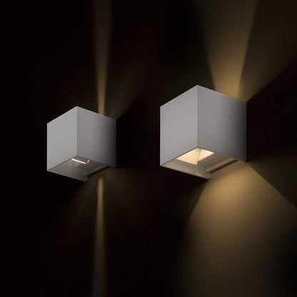 RENDL outdoor lamp TITO SQ DIMM wall white  230V LED 2x3W IP65  3000K R13738 3