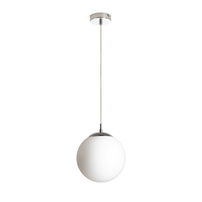 RENDL pendant lamp LUNA 25 pendant  opal-colored glass/chrome 230V LED E27 15W R13746 1