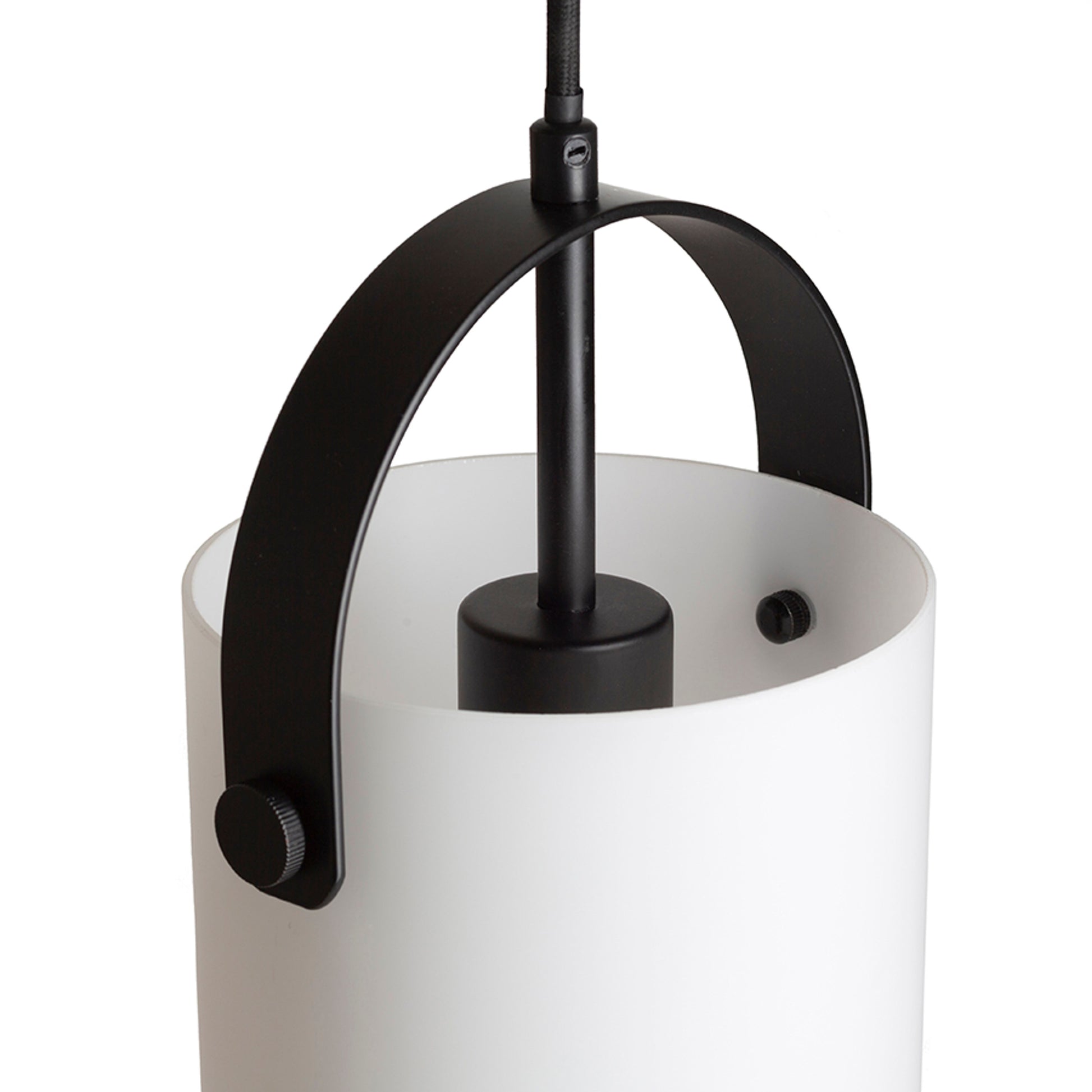 RENDL pendant lamp JULIETTA 16 pendant  opal-colored glass/black 230V LED E27 15W R13752 5