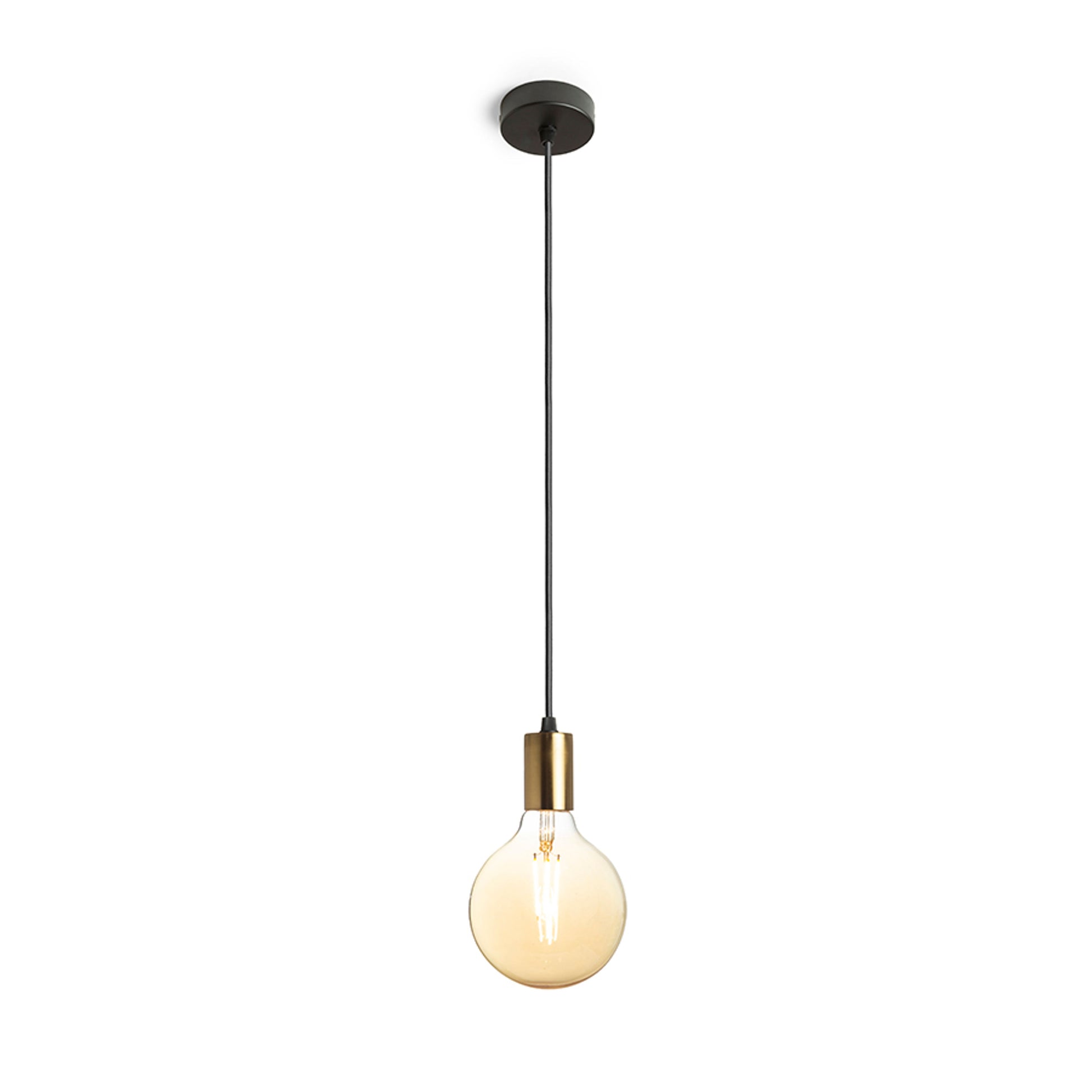 RENDL pendant lamp ARAQ pendant  brushed brass/black 230V LED E27 15W R13891 1